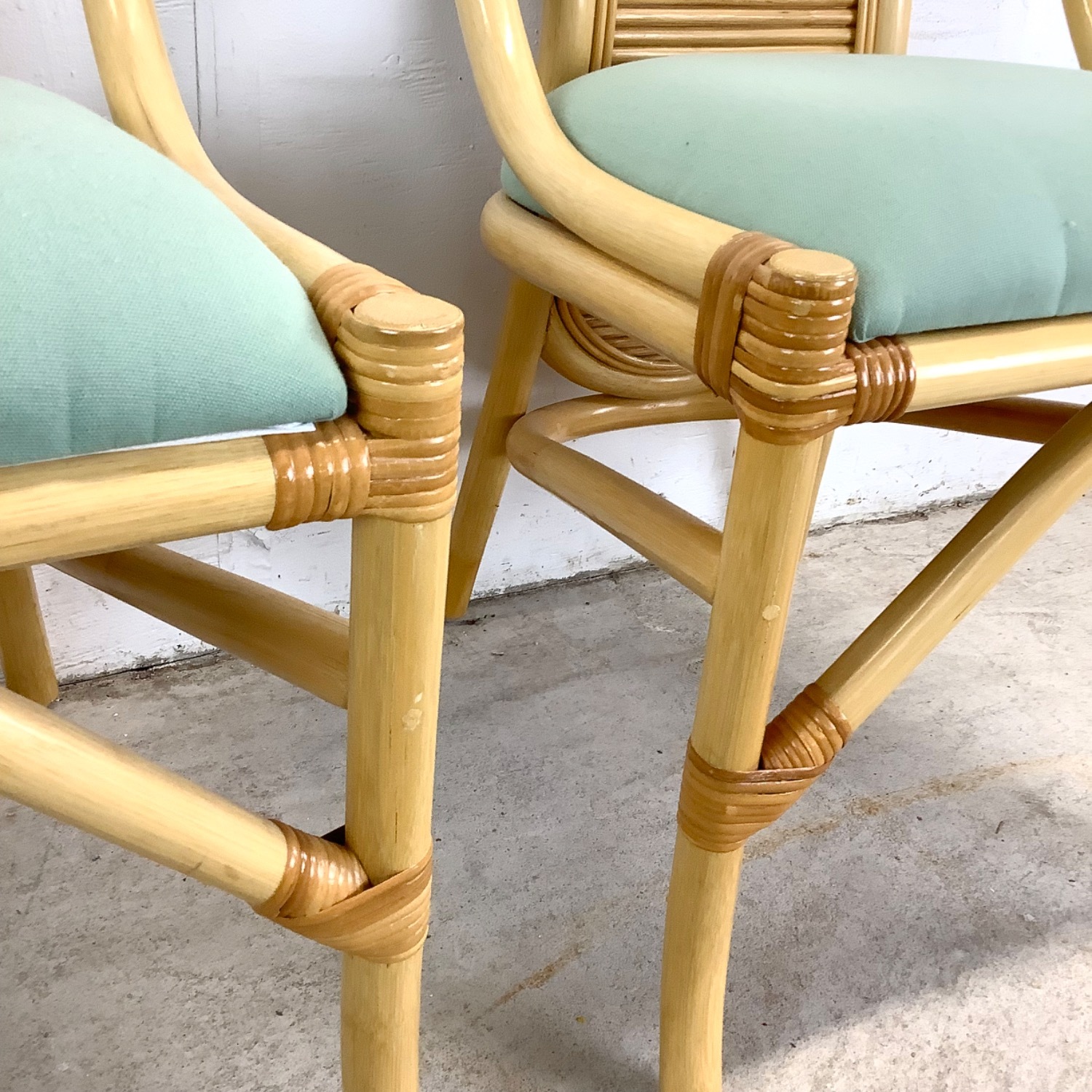 Vintage Rattan Nesting Cafe Set- Table & Chairs - image-12
