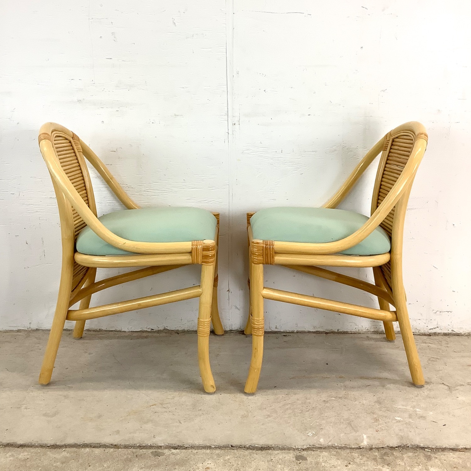 Vintage Rattan Nesting Cafe Set- Table & Chairs - image-10