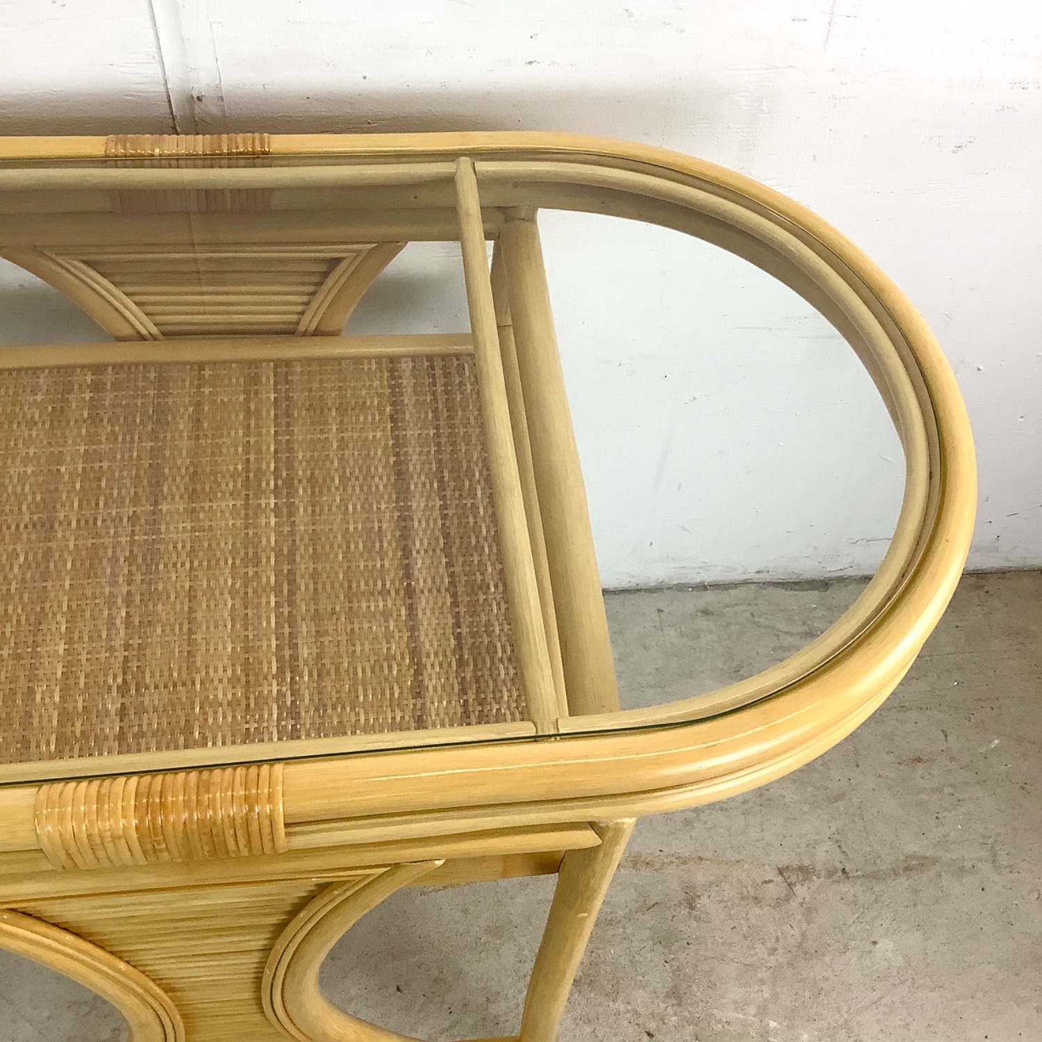 Vintage Rattan Nesting Cafe Set- Table & Chairs - image-20