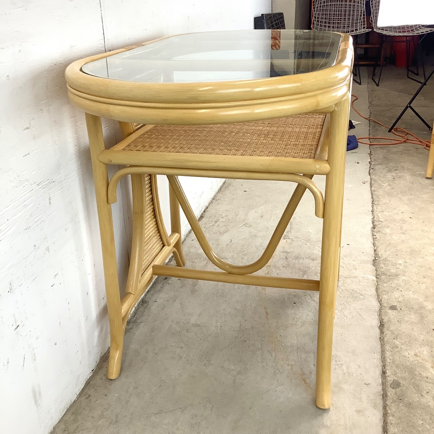 Vintage Rattan Nesting Cafe Set- Table & Chairs - image-14