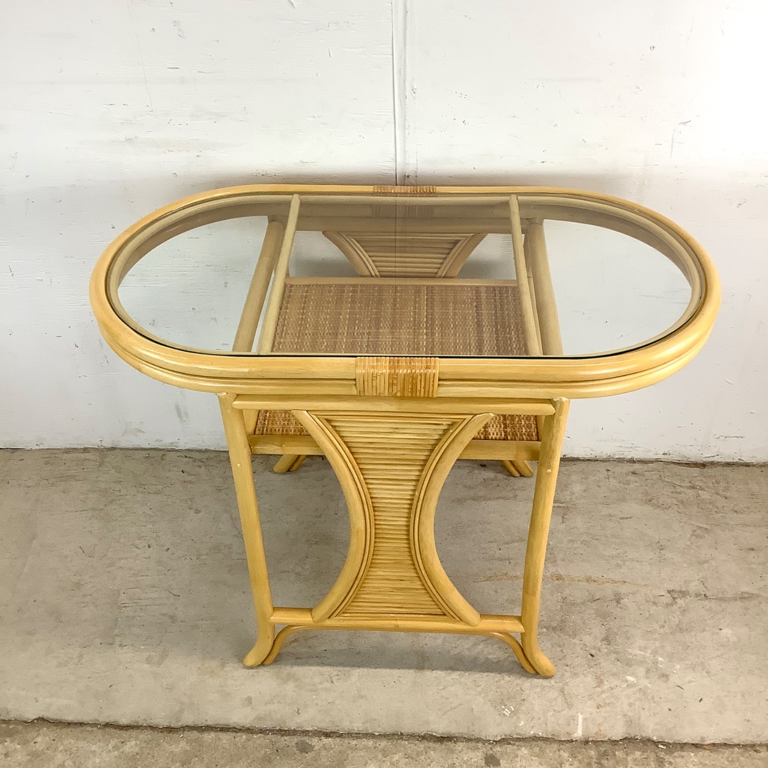 Vintage Rattan Nesting Cafe Set- Table & Chairs - image-19