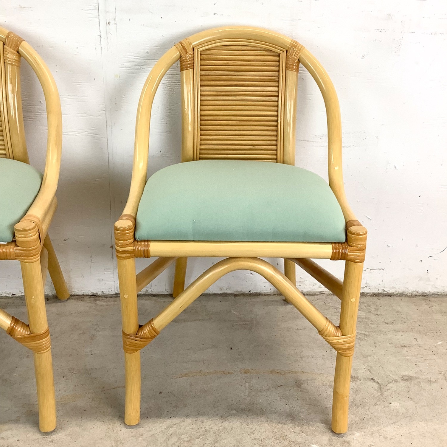 Vintage Rattan Nesting Cafe Set- Table & Chairs - image-6