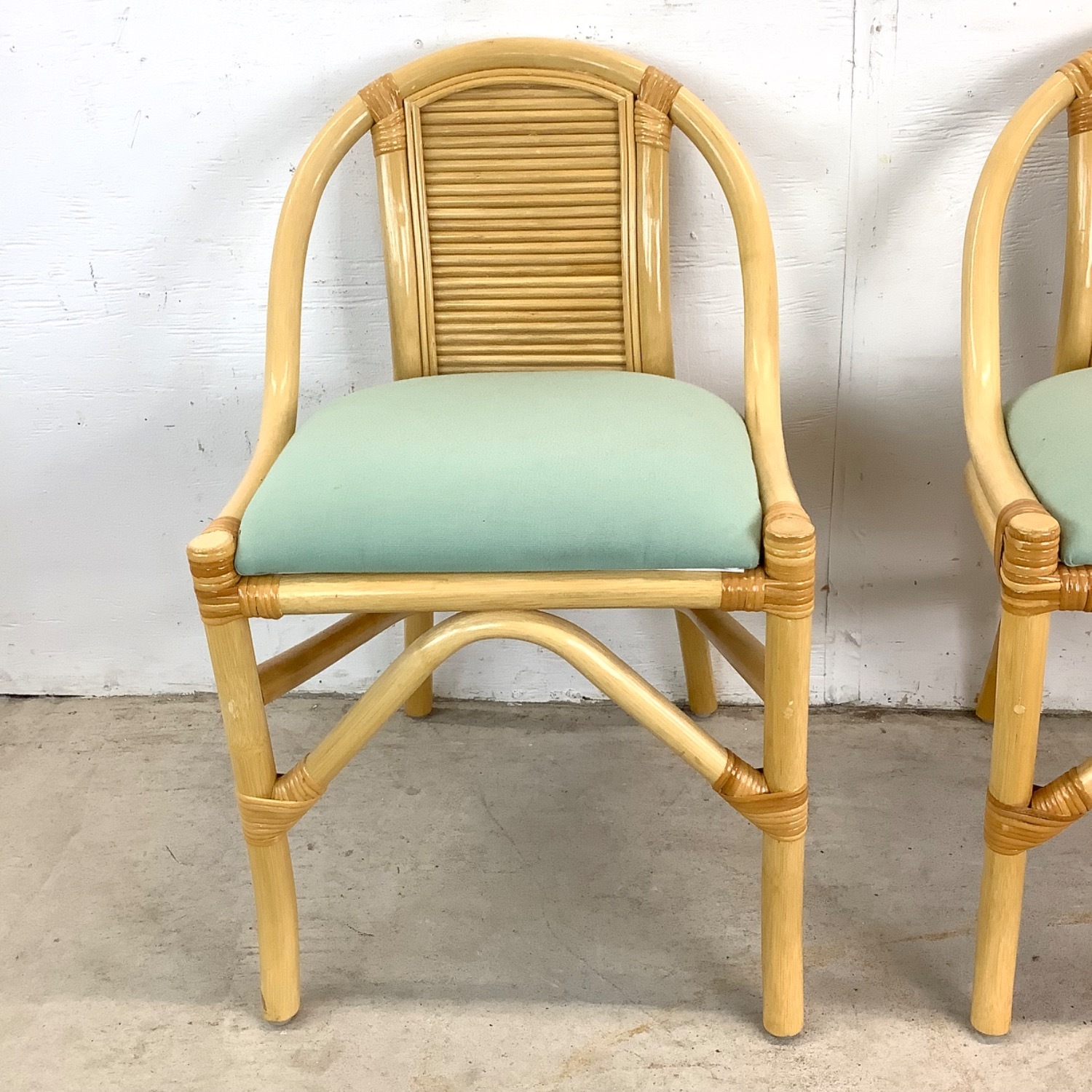 Vintage Rattan Nesting Cafe Set- Table & Chairs - image-5