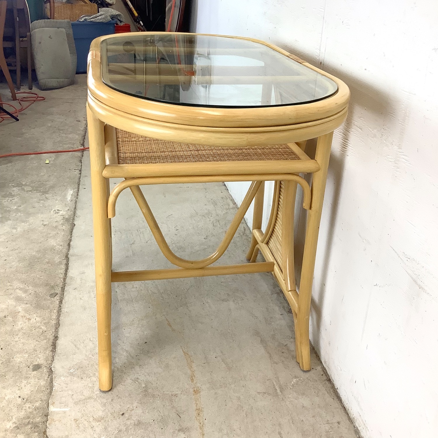 Vintage Rattan Nesting Cafe Set- Table & Chairs - image-15