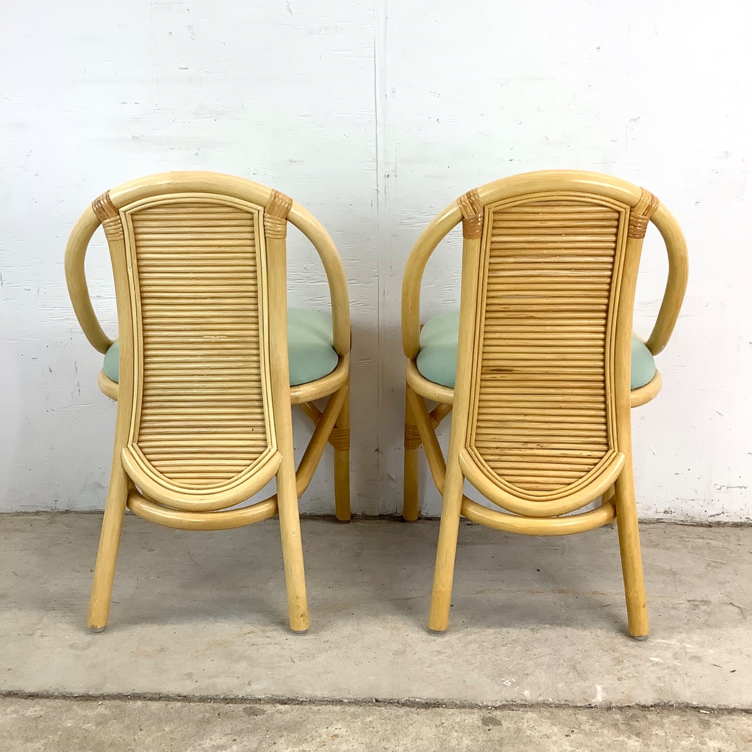 Vintage Rattan Nesting Cafe Set- Table & Chairs - image-7