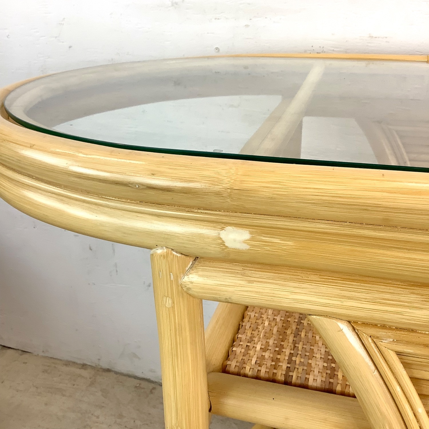 Vintage Rattan Nesting Cafe Set- Table & Chairs - image-9