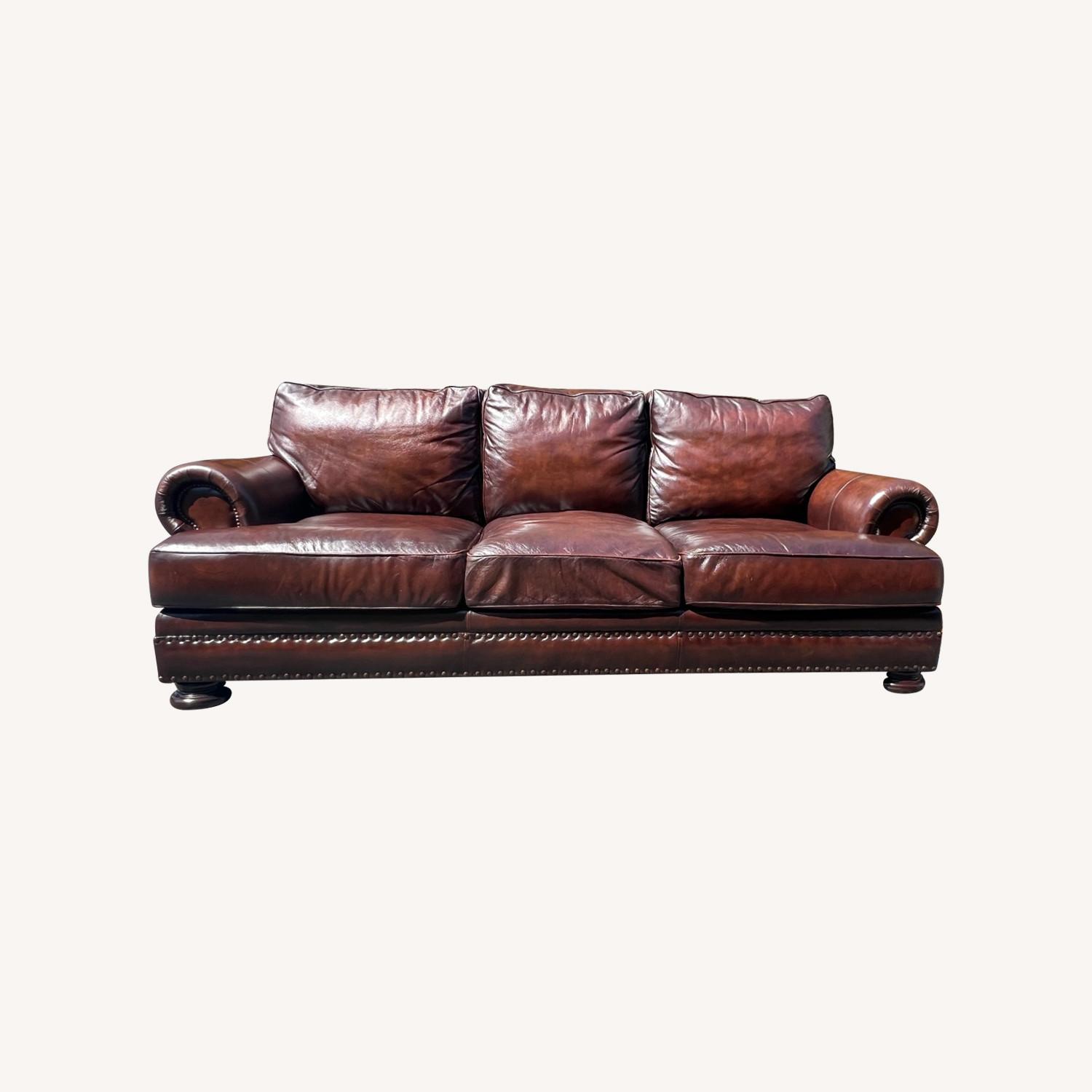  Bernhardt Foster Leather Sofa - image-0
