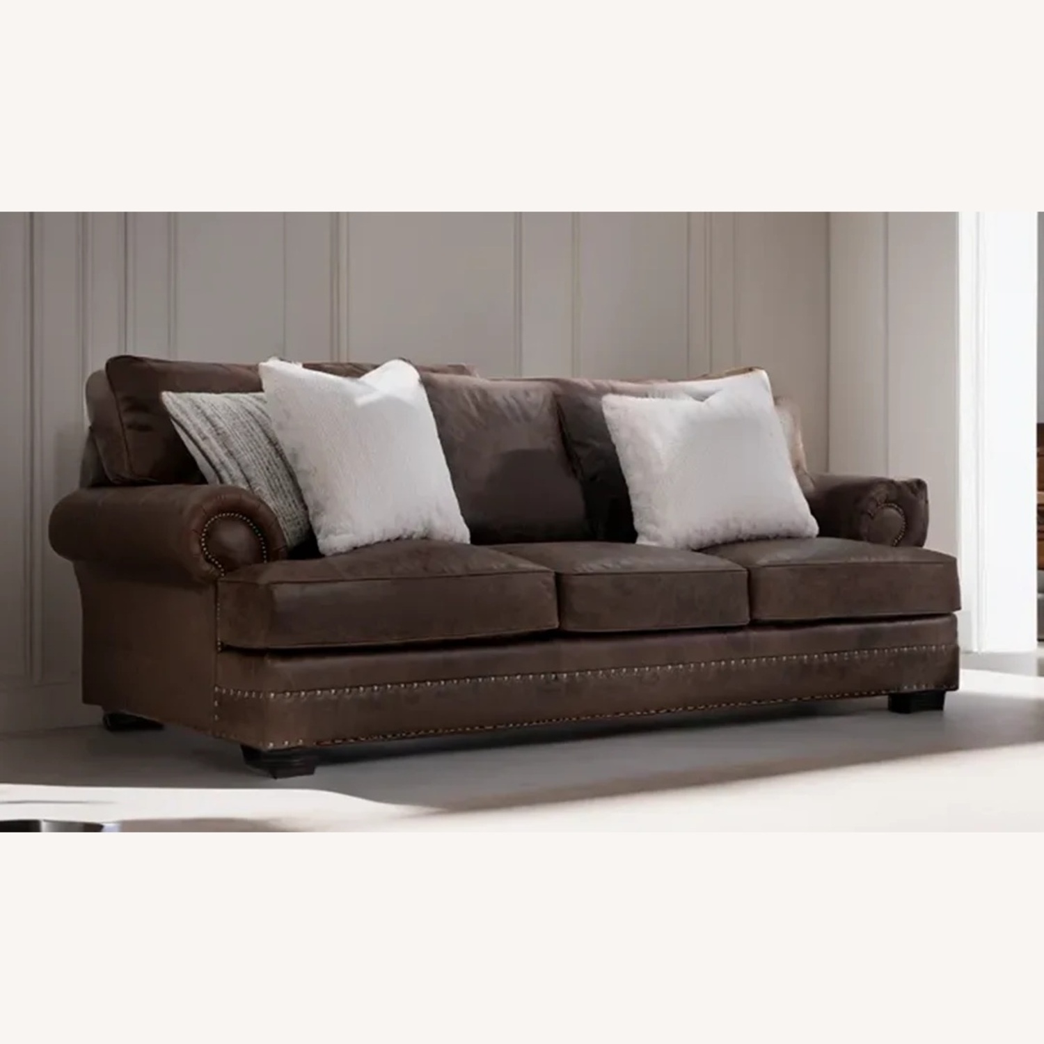  Bernhardt Foster Leather Sofa - image-6