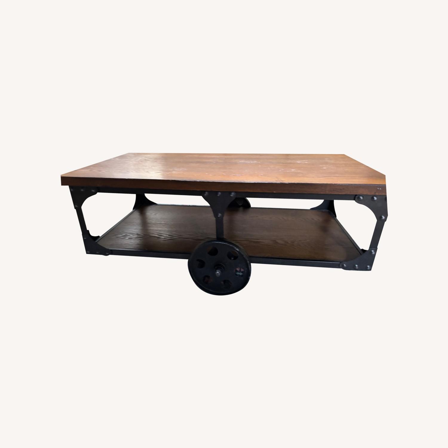 Vintage Movable Wood Coffee Table  - image-0