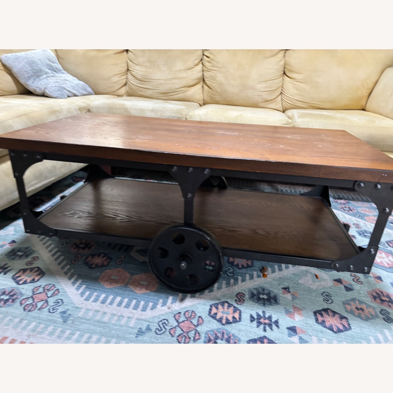Vintage Movable Wood Coffee Table  - image-1