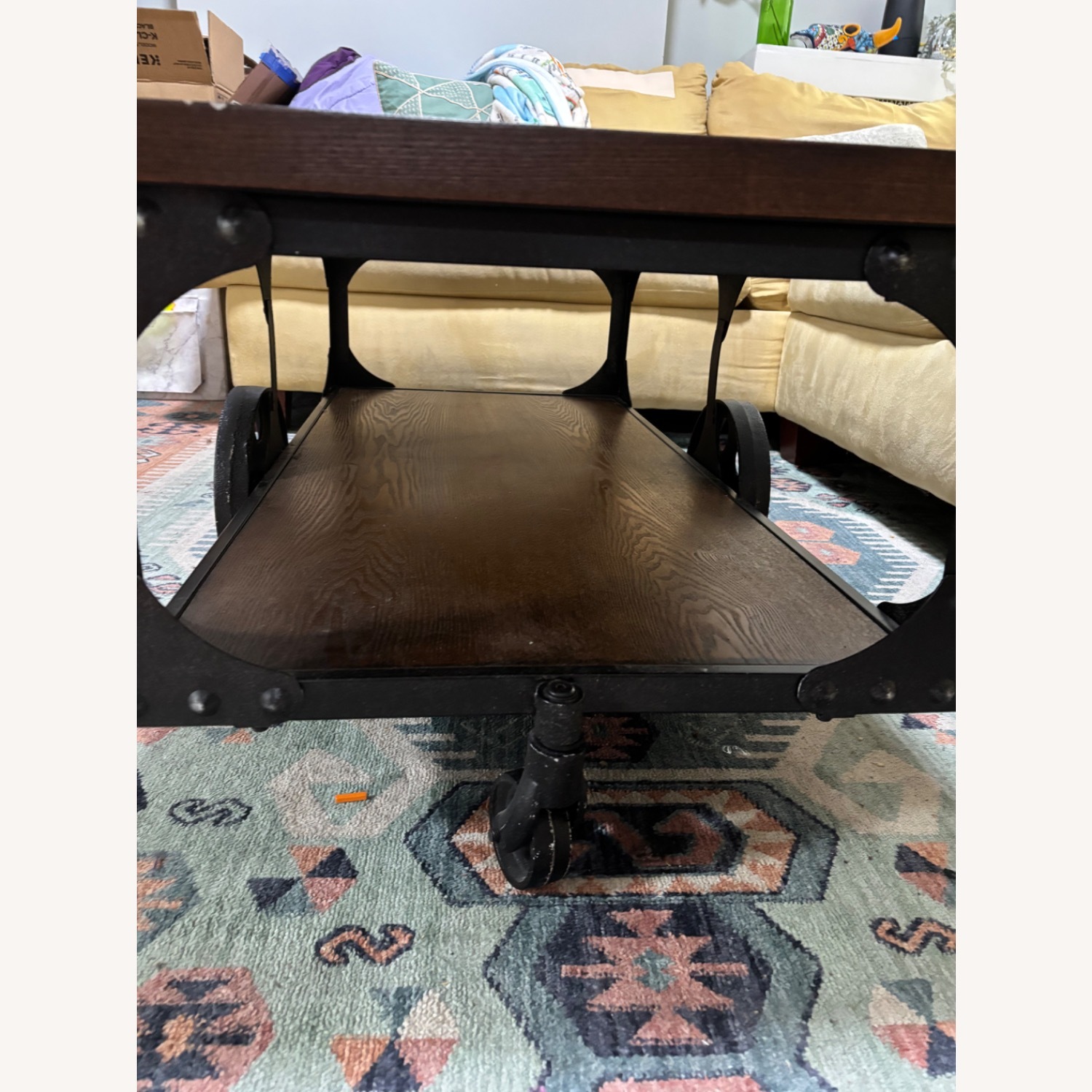 Vintage Movable Wood Coffee Table  - image-4