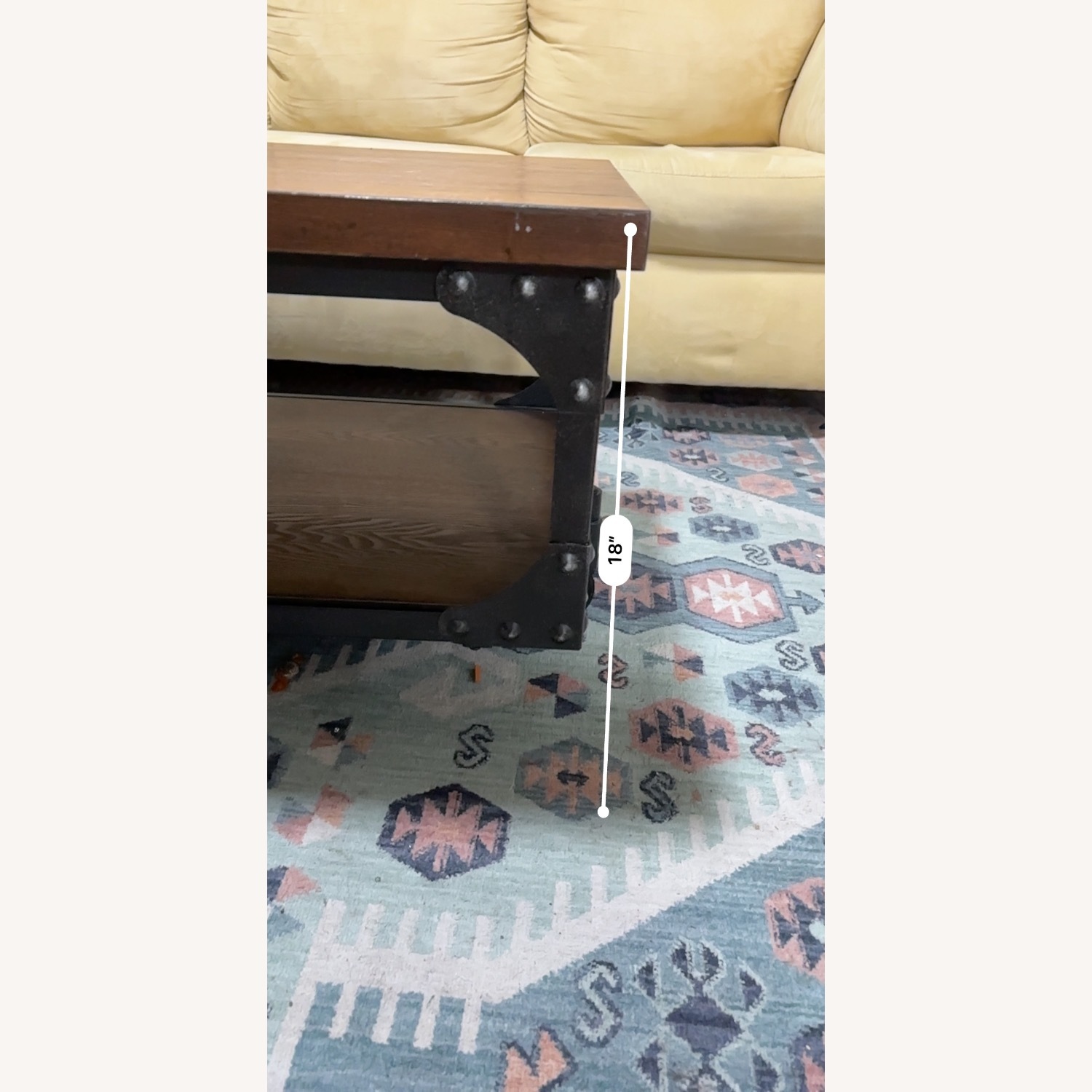 Vintage Movable Wood Coffee Table  - image-3