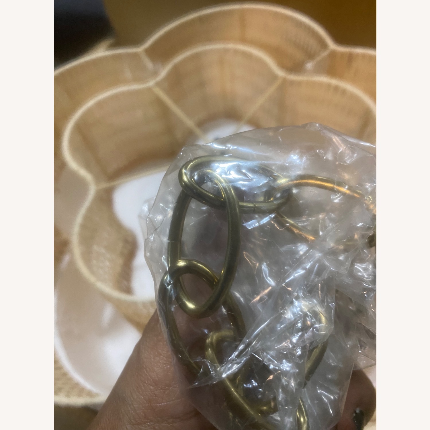 24" 6-light Natural Rattan Chandelier - image-5