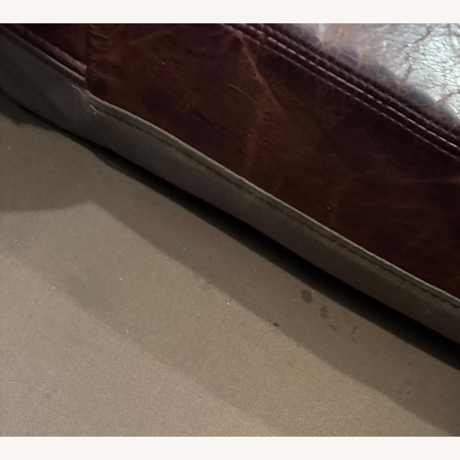 Restoration Hardware Leather Maxwell Sofa - image-11