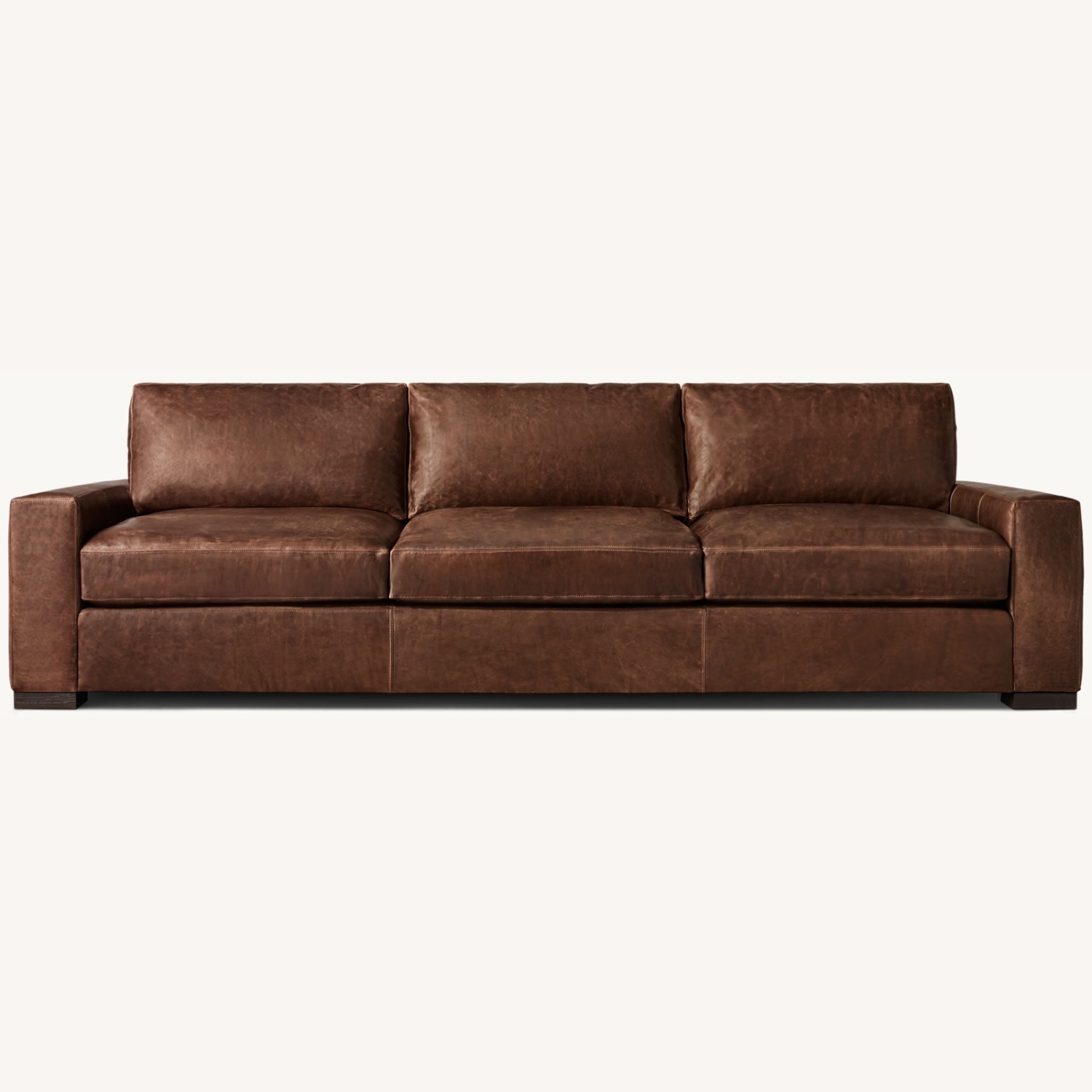 Restoration Hardware Leather Maxwell Sofa - image-0