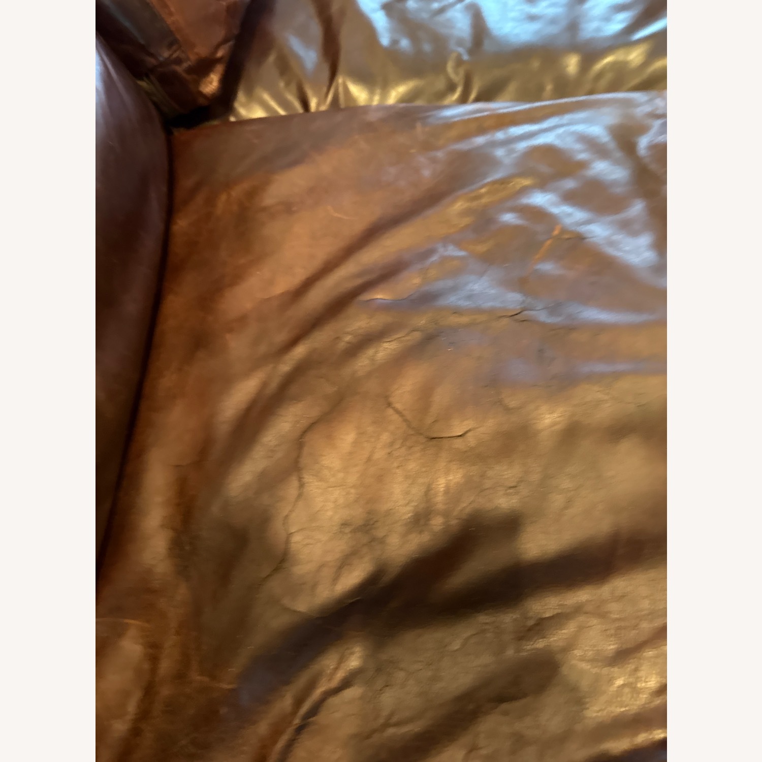 Restoration Hardware Leather Maxwell Sofa - image-5