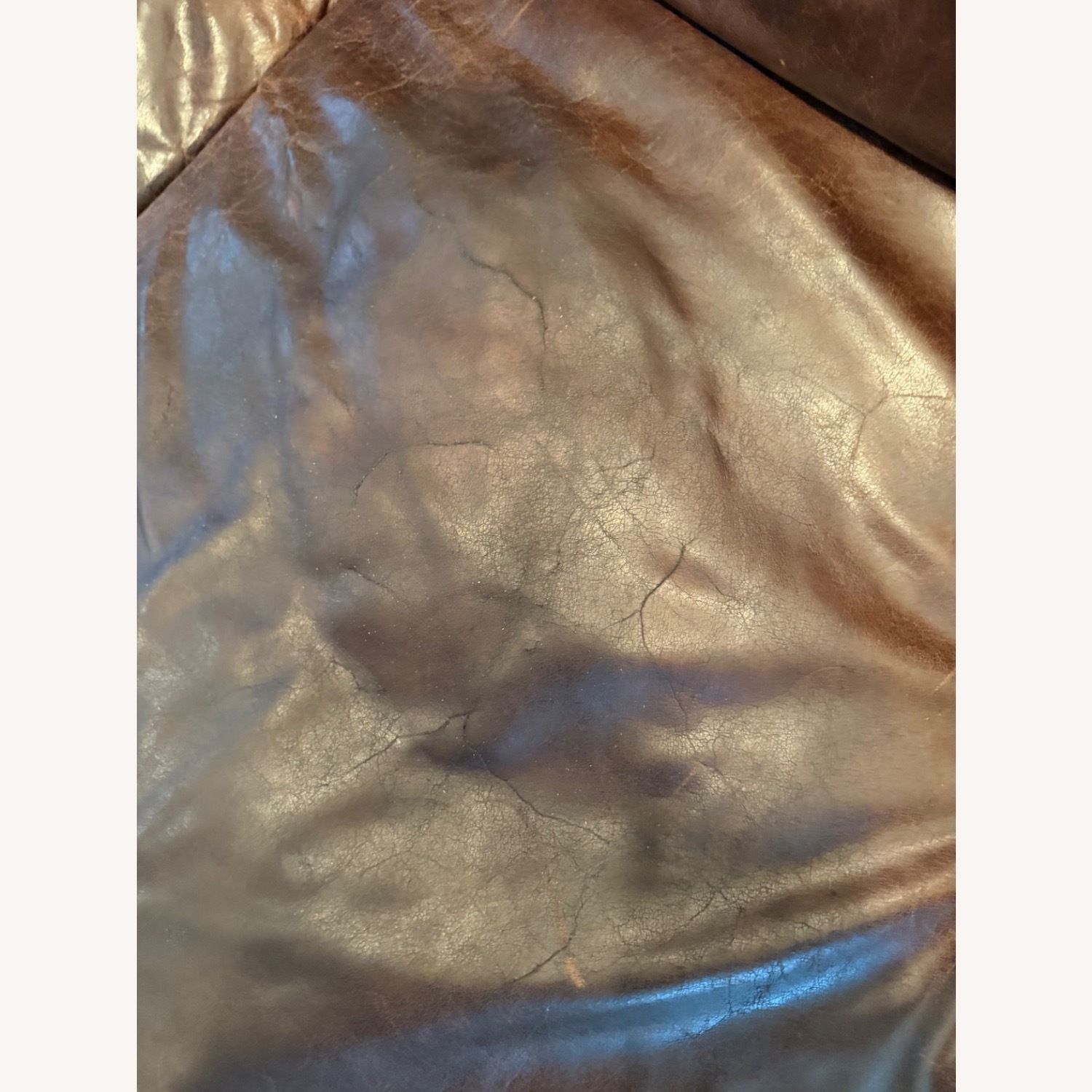 Restoration Hardware Leather Maxwell Sofa - image-4