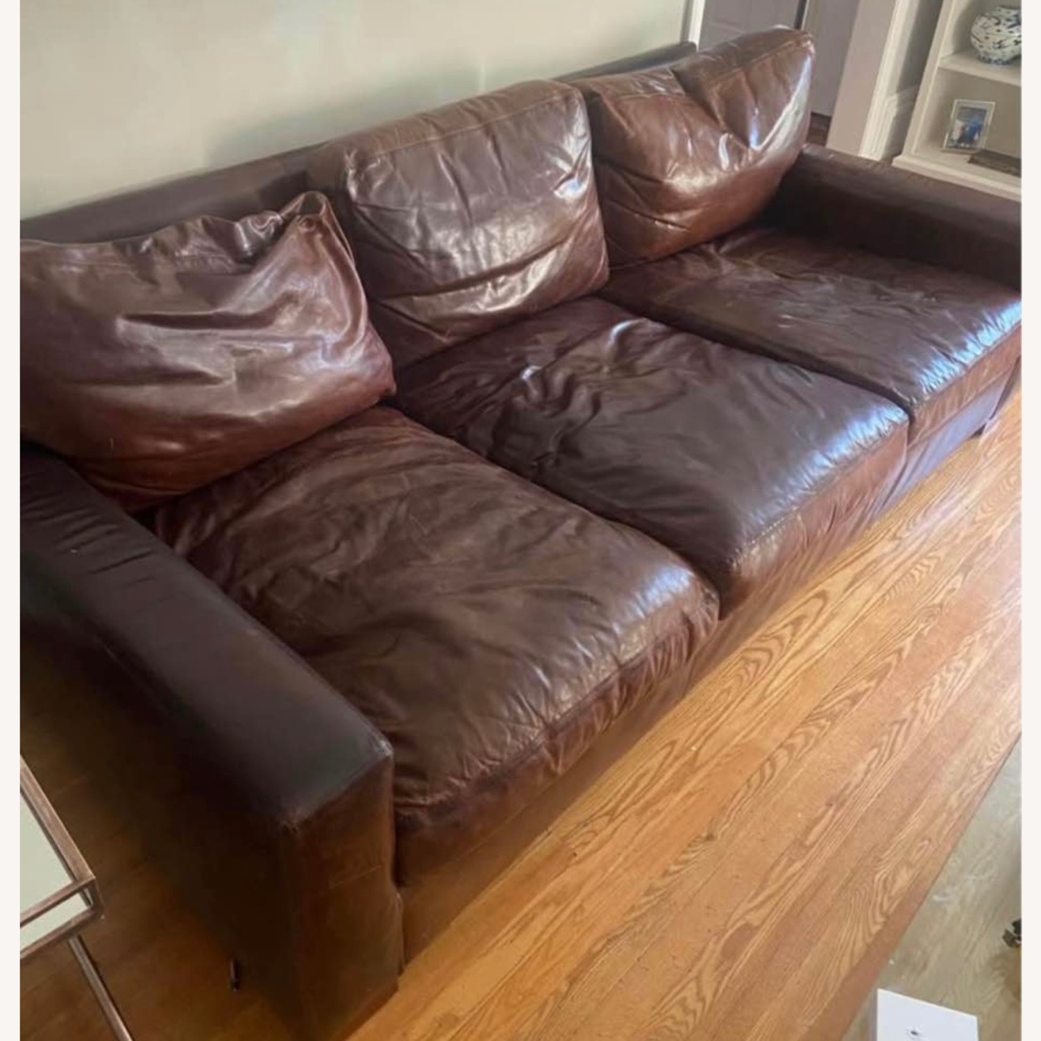 Restoration Hardware Leather Maxwell Sofa - image-1