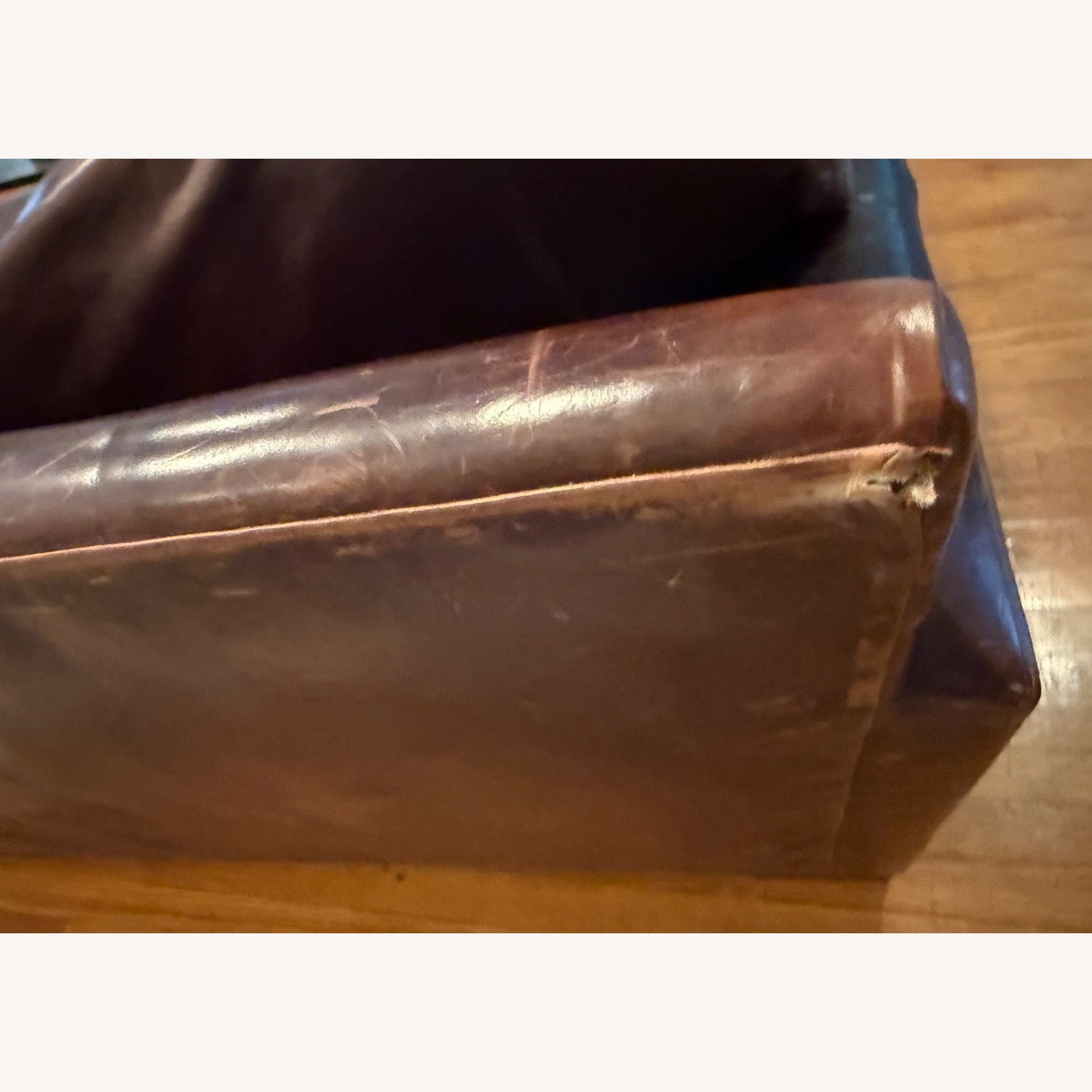 Restoration Hardware Leather Maxwell Sofa - image-2