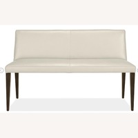 Room & Board White Ava Leather Bench