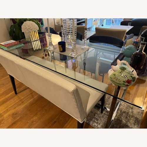 Used Room & Board White Ava Leather Bench for sale on AptDeco