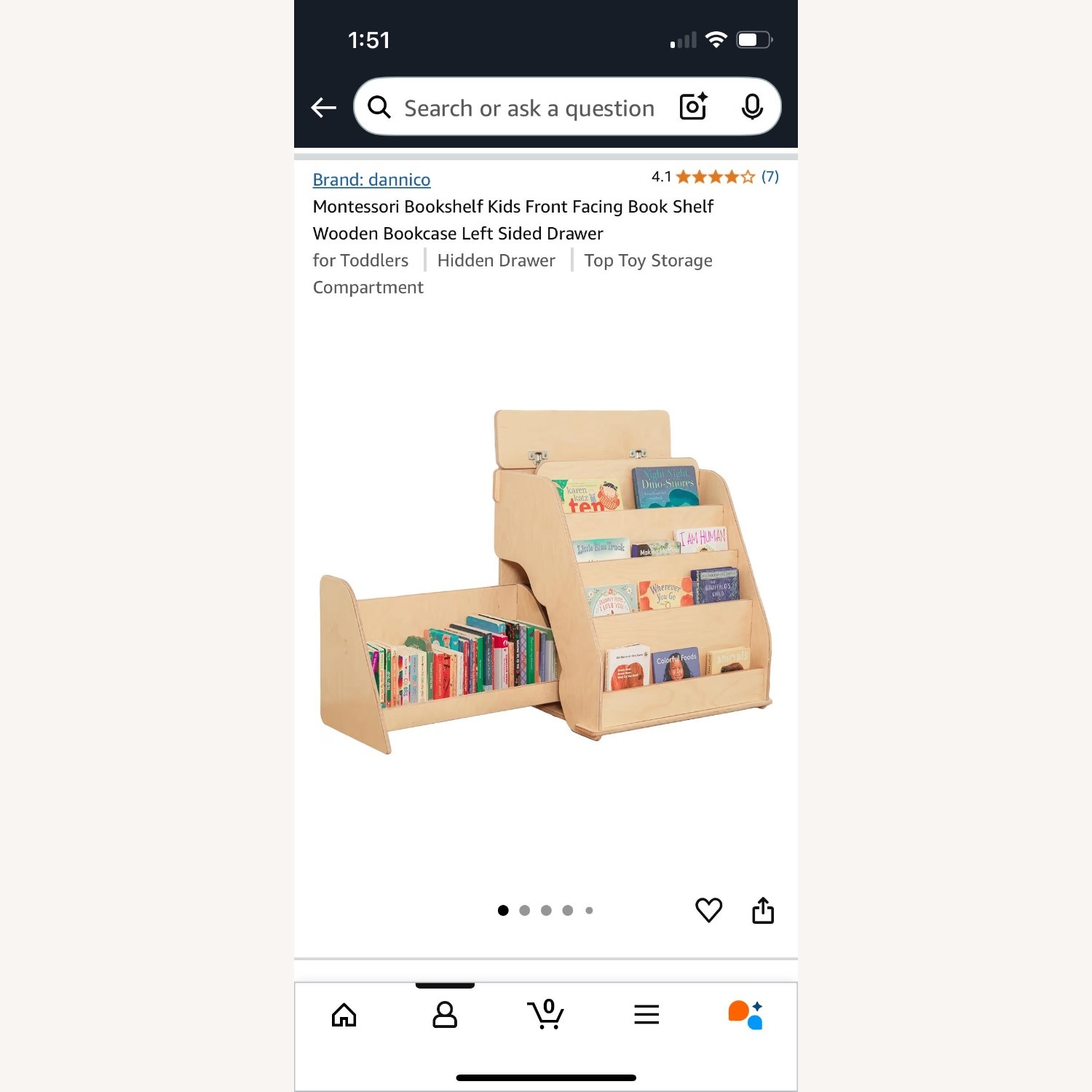 Amazon Montessori Bookshelf for Toddlers - image-1