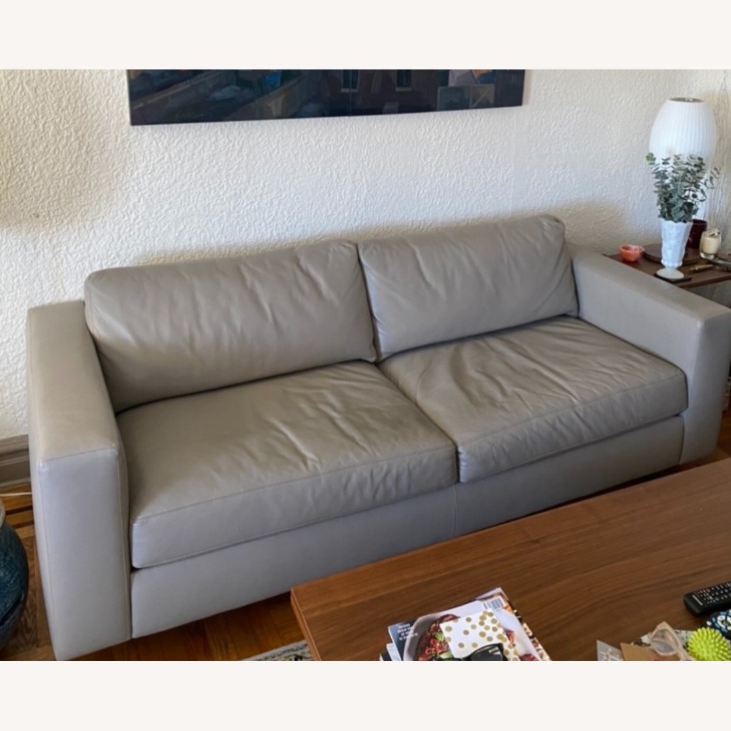 DWR Reid Sofa Italian Leather (Taupe) - image-4