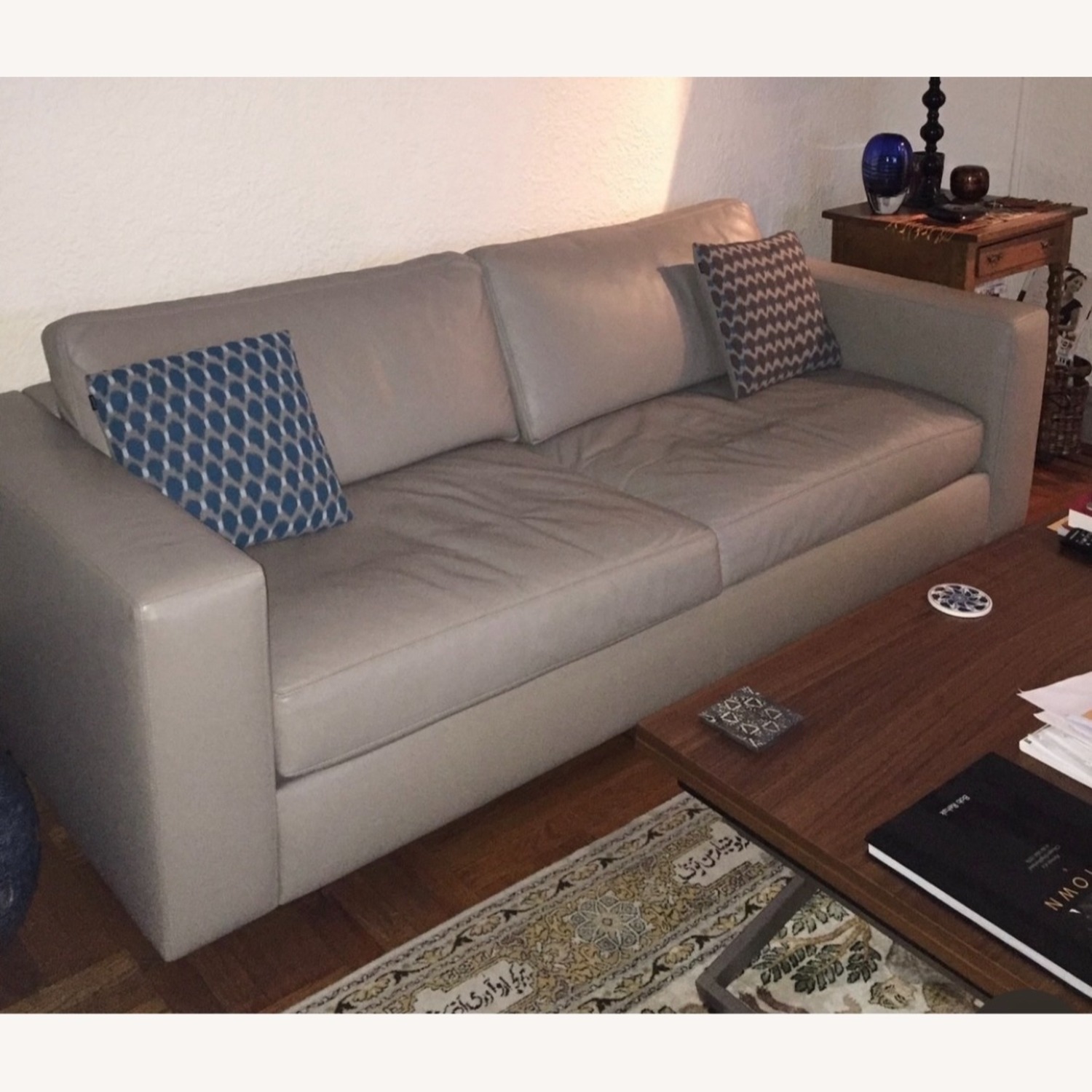 DWR Reid Sofa Italian Leather (Taupe) - image-1