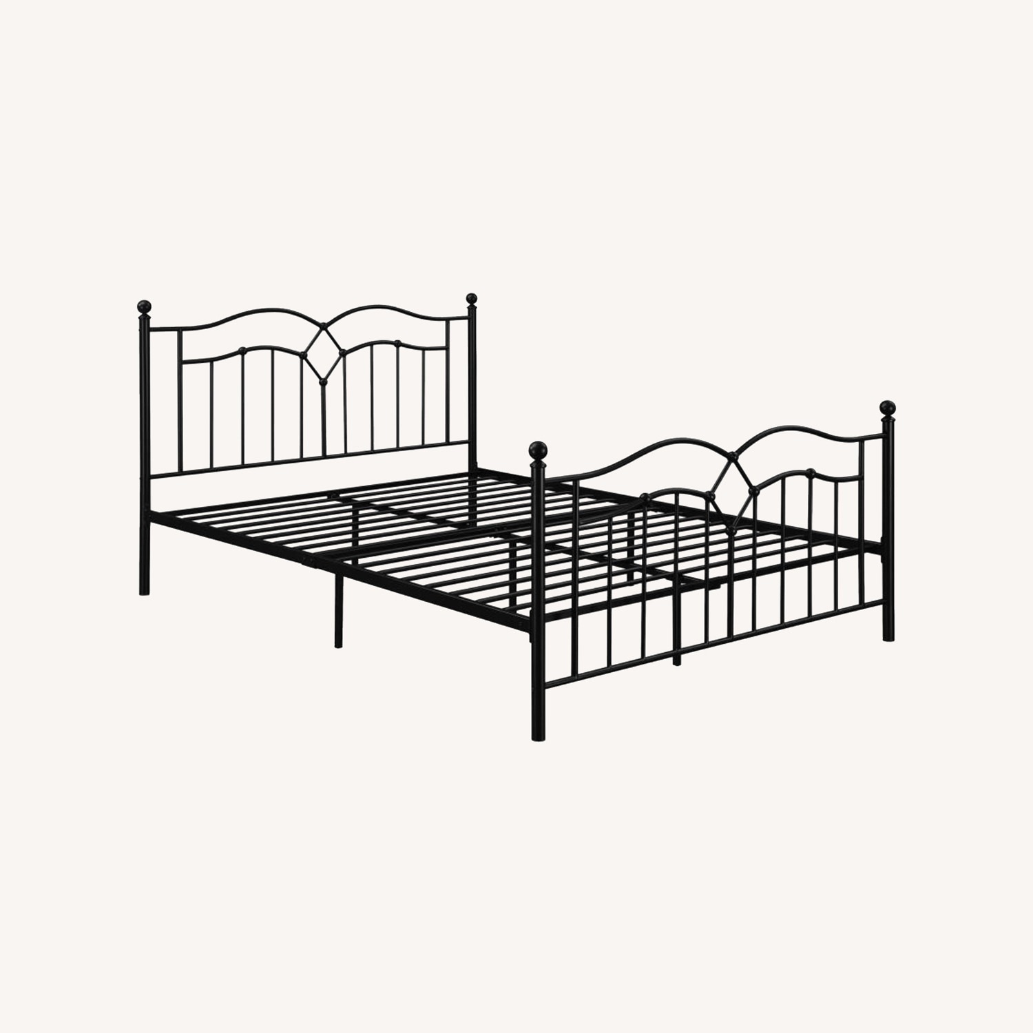 Walmart Queen Bed In Black Metal With Design - image-9
