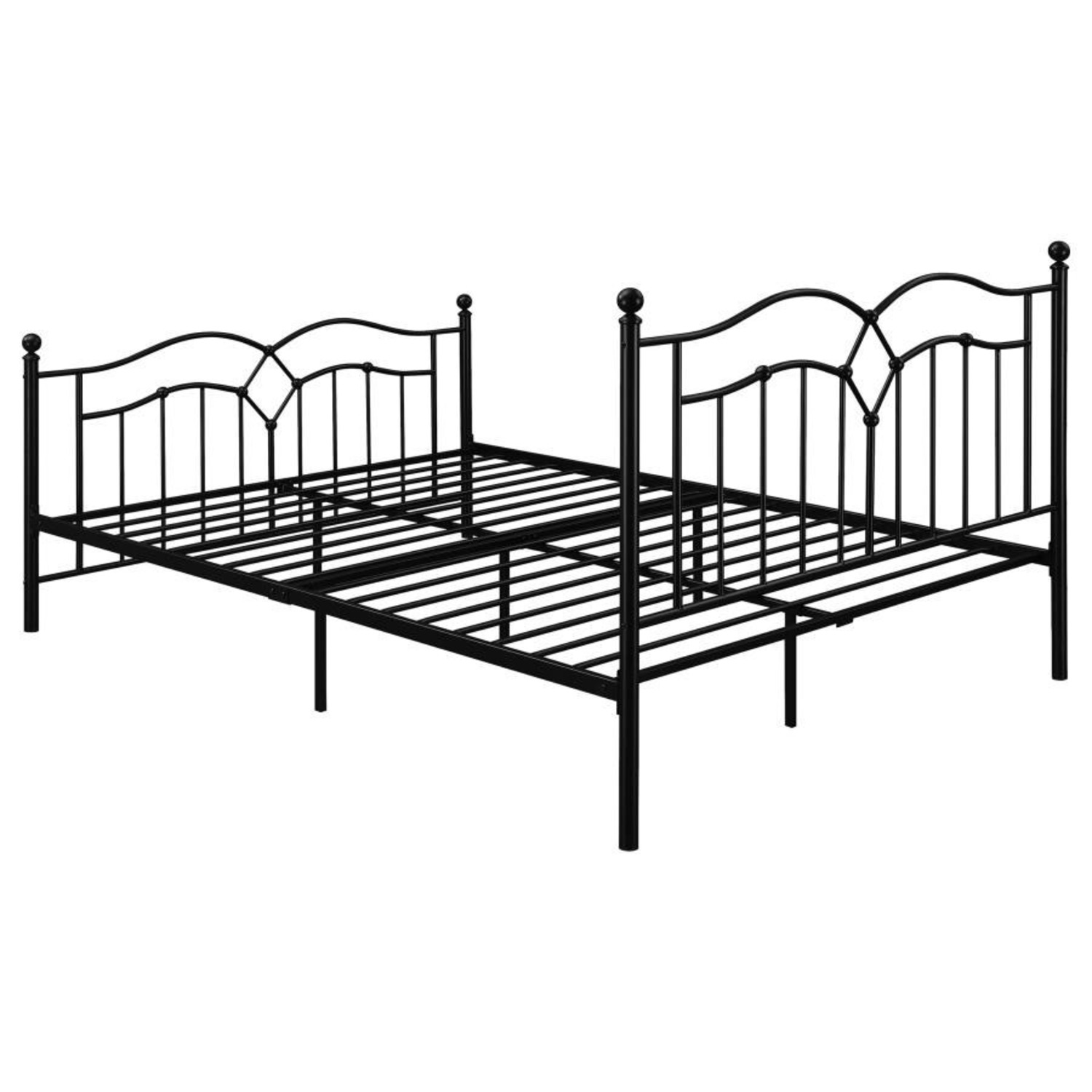 Walmart Queen Bed In Black Metal With Design - image-4