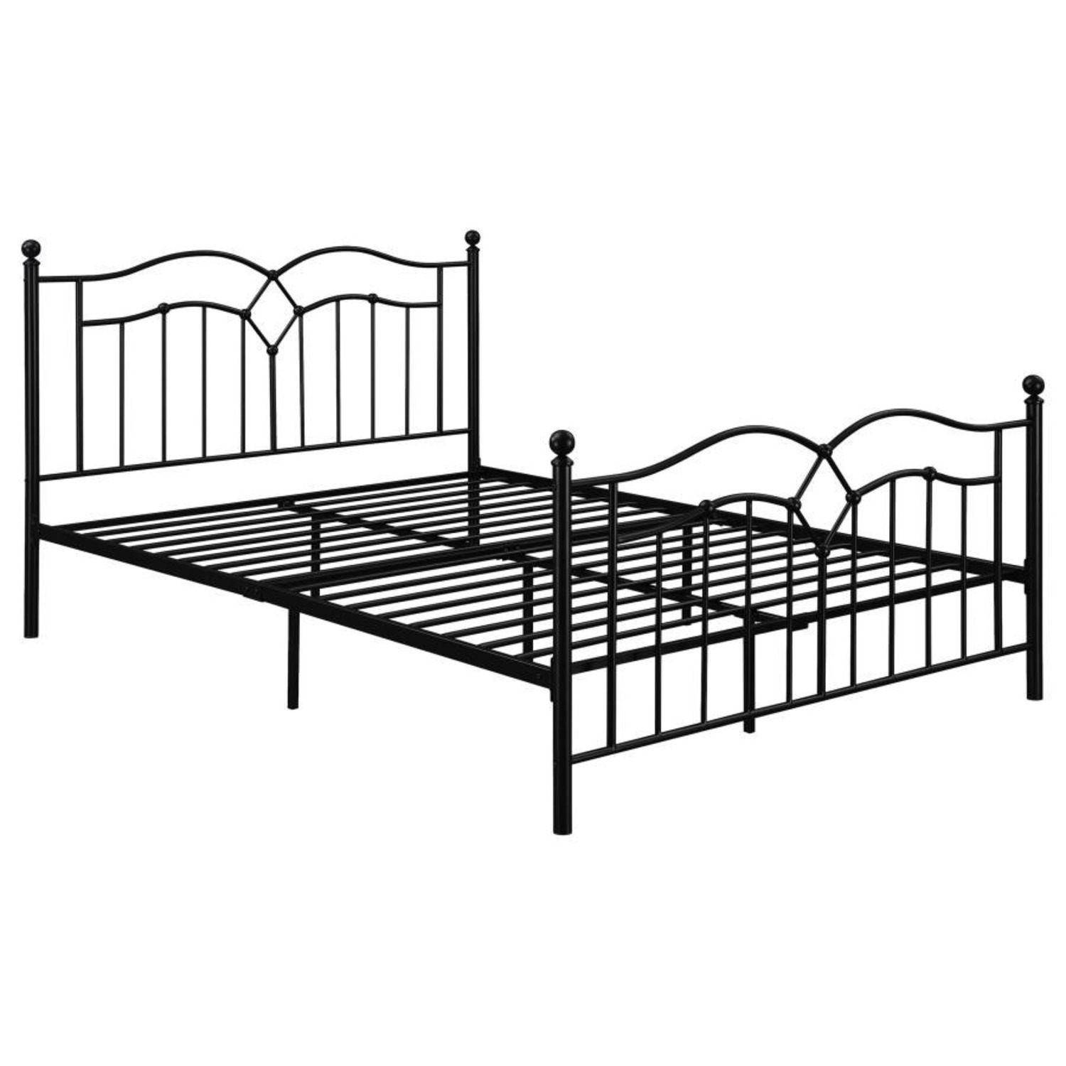 Walmart Queen Bed In Black Metal With Design - image-2