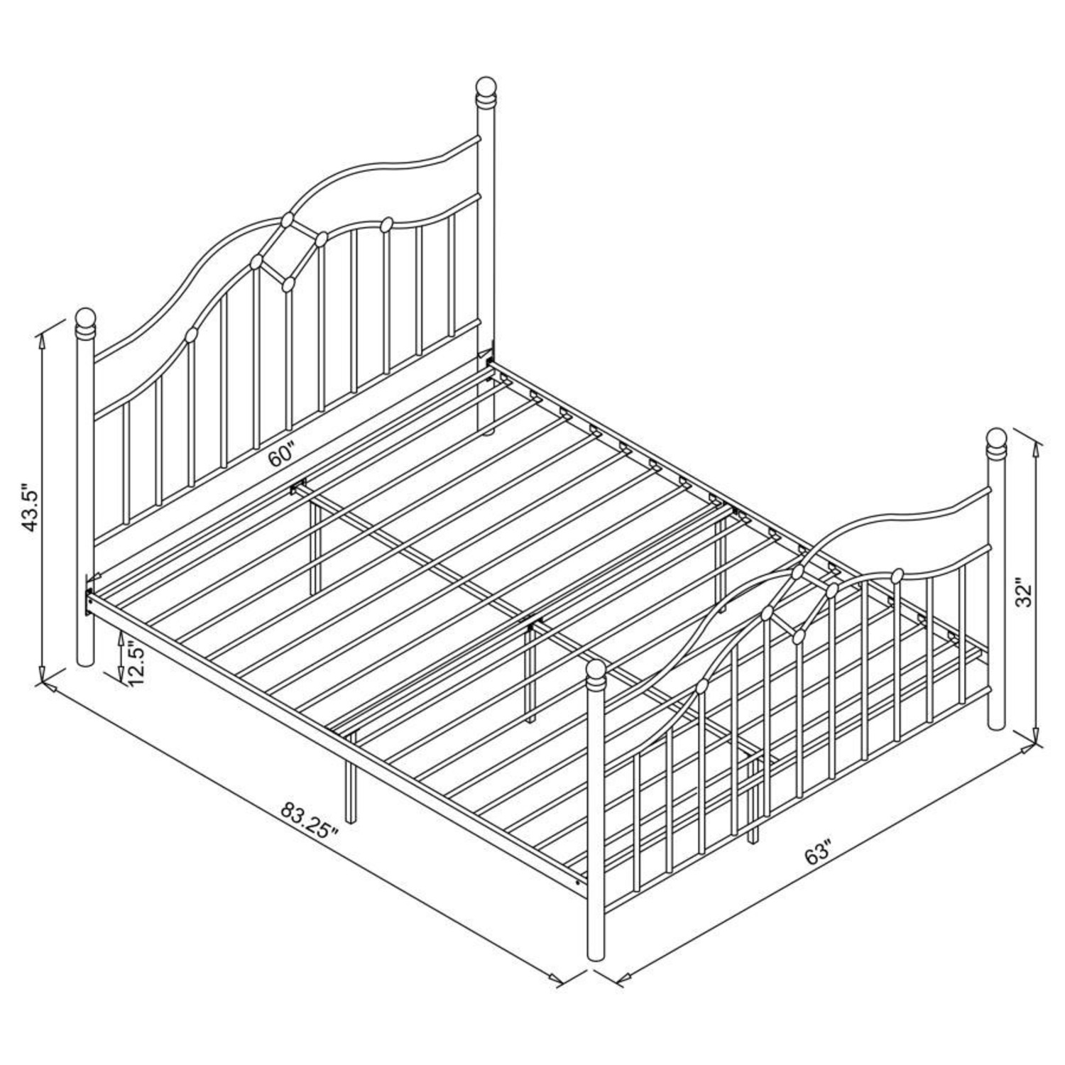 Walmart Queen Bed In Black Metal With Design - image-8