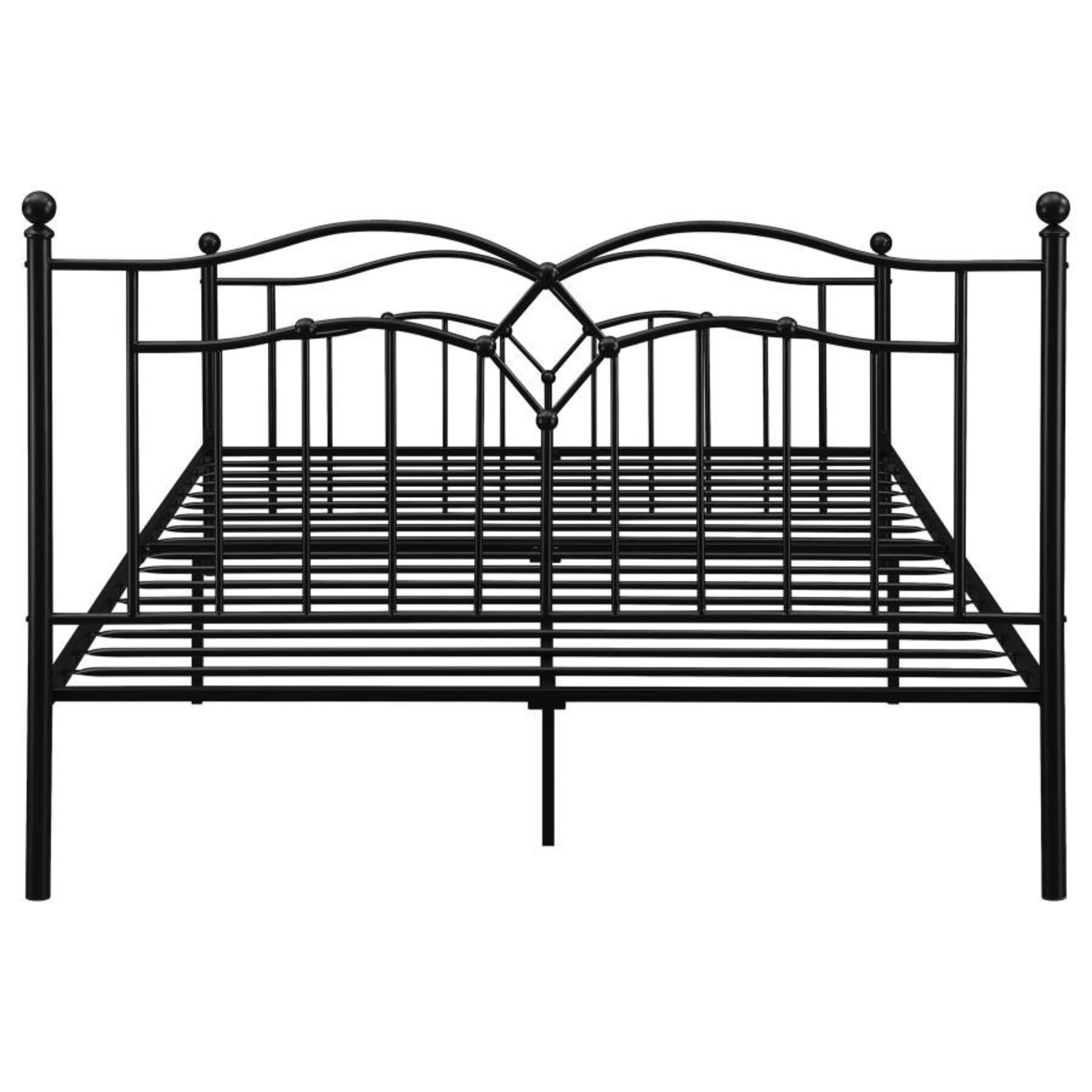 Walmart Queen Bed In Black Metal With Design - image-5