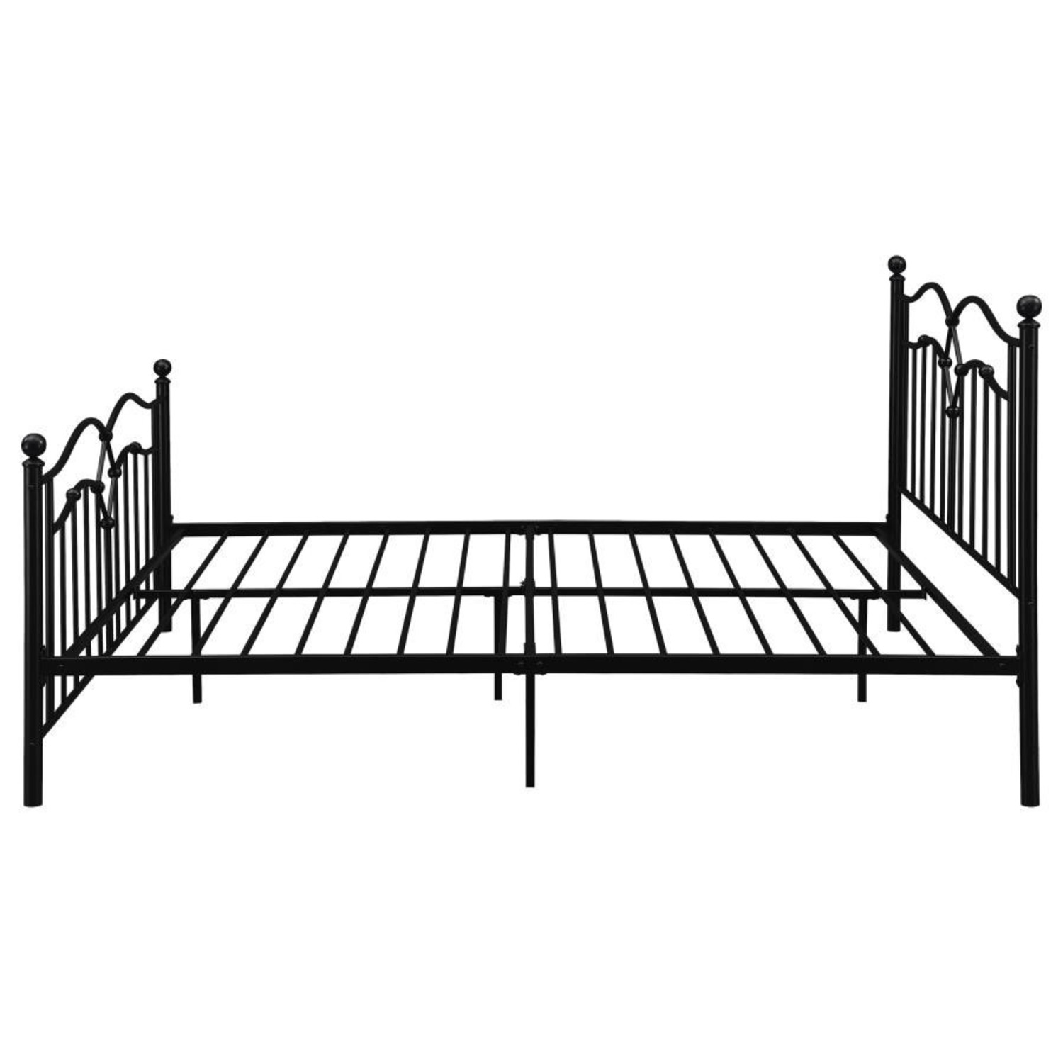 Walmart Queen Bed In Black Metal With Design - image-3