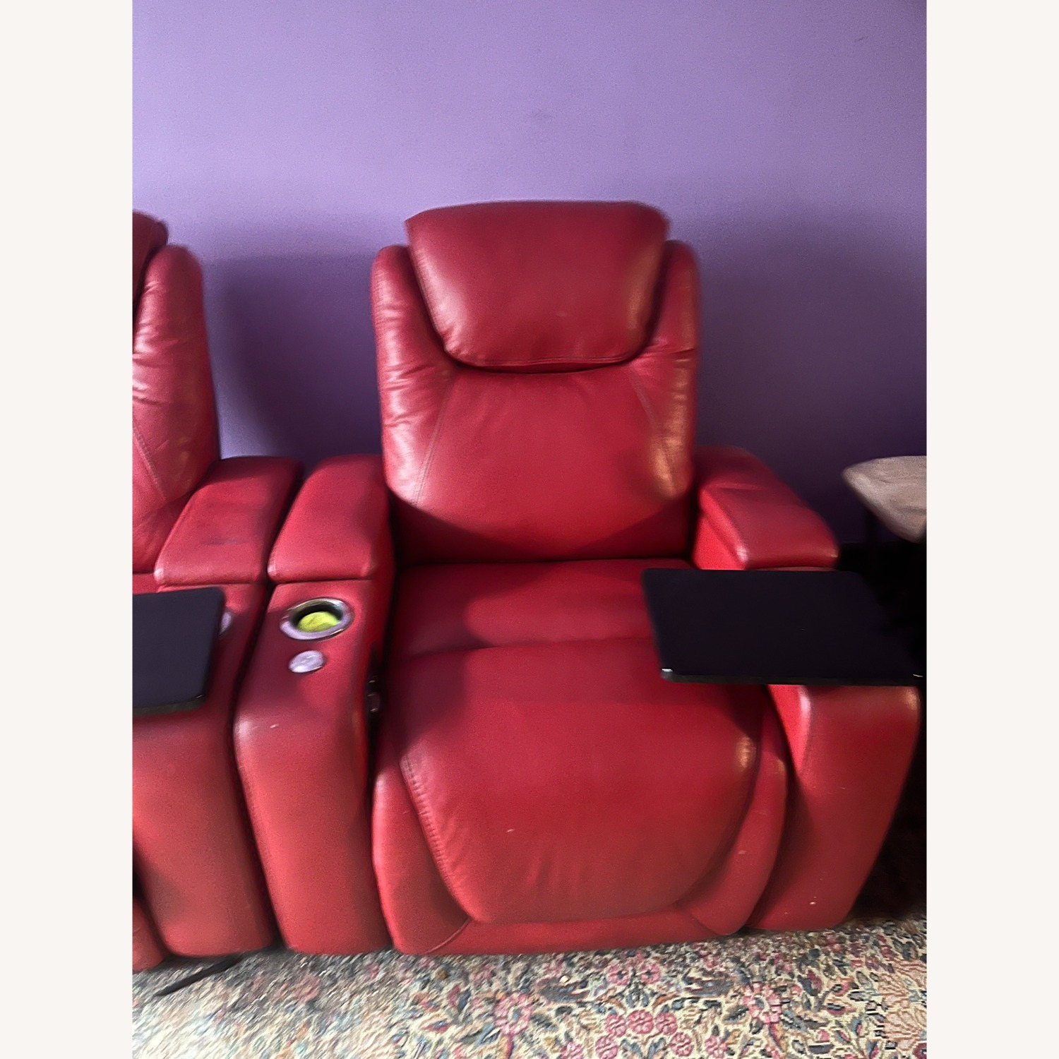 Leather Theater Seats in red - image-2