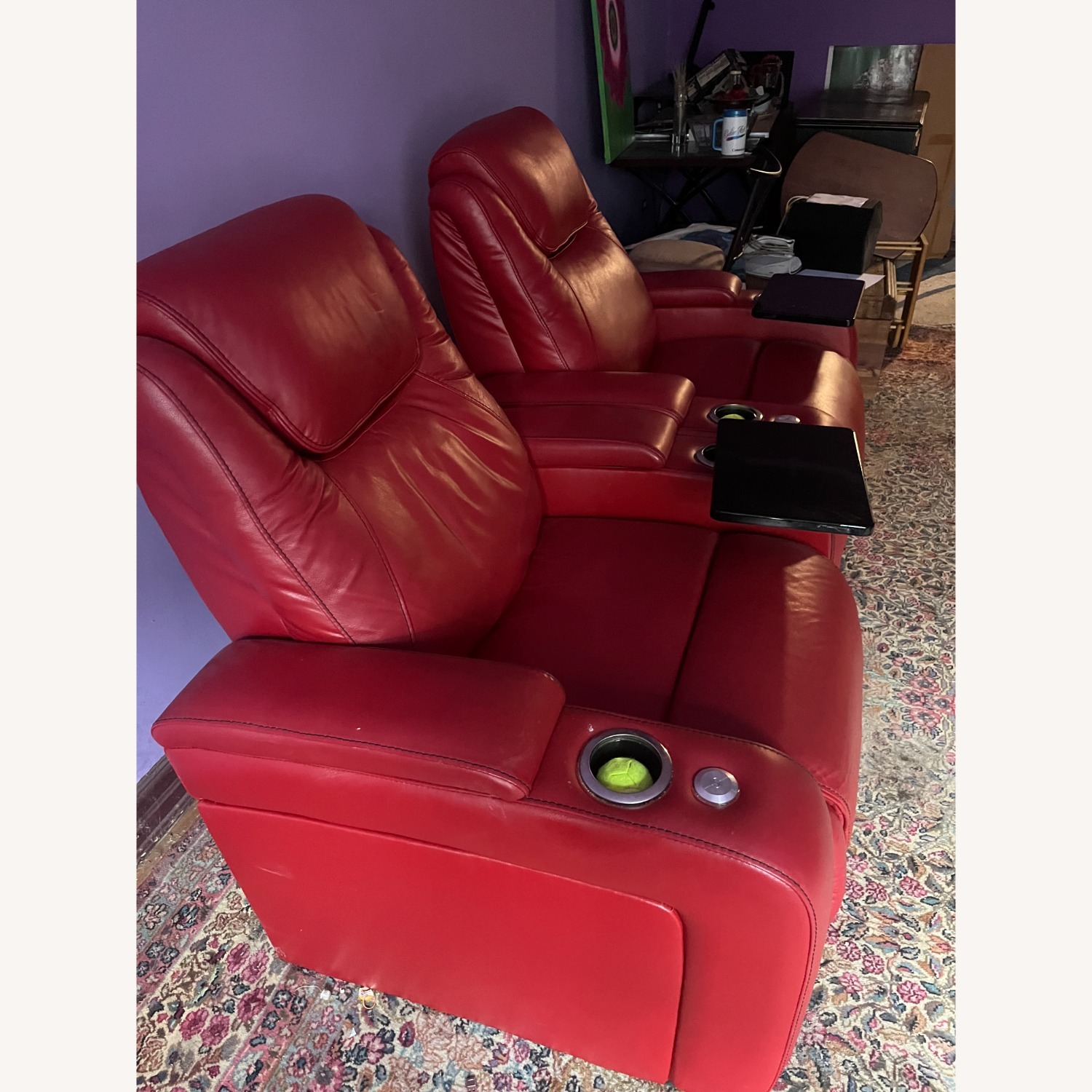 Leather Theater Seats in red - image-1