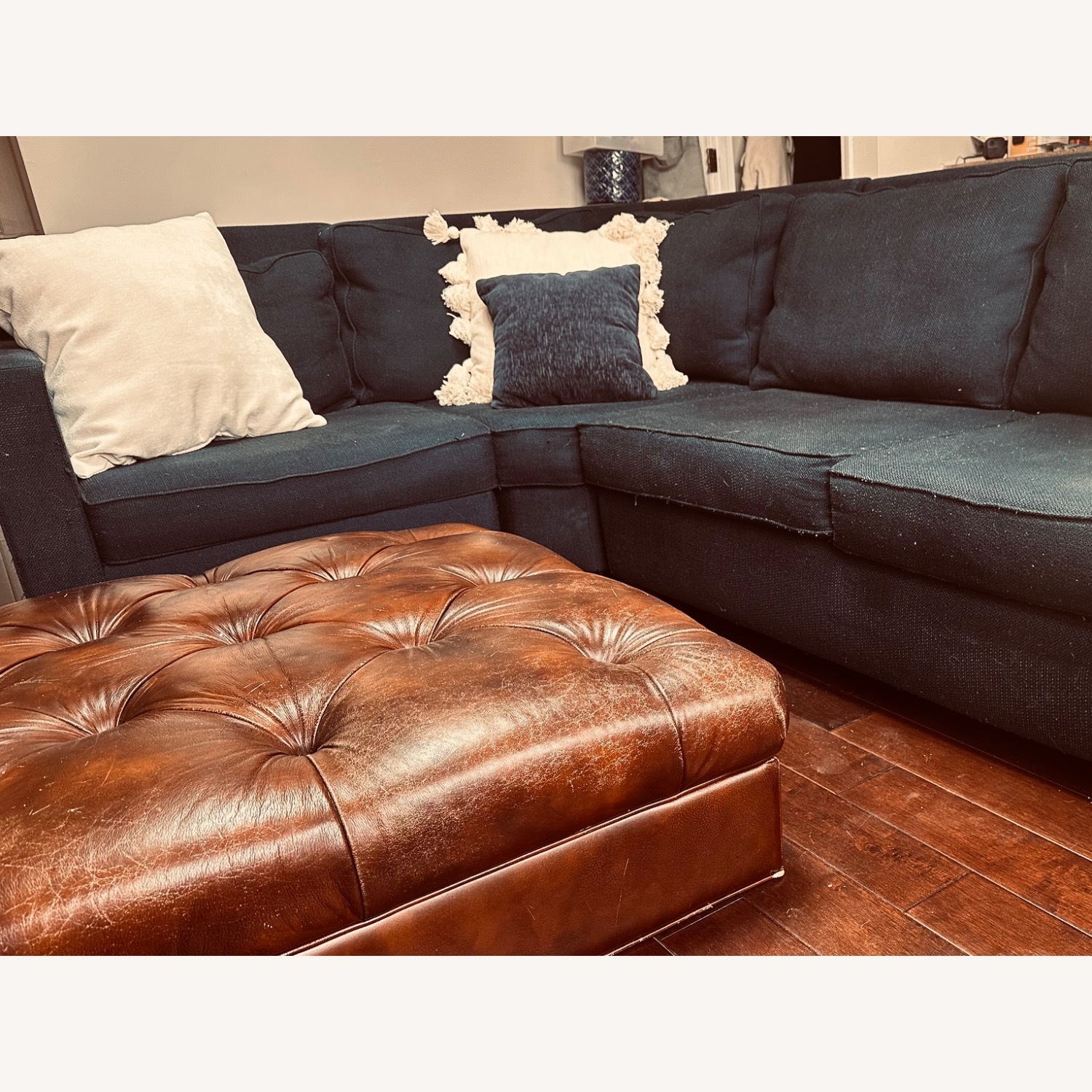 West Elm Blue Sectional - image-1