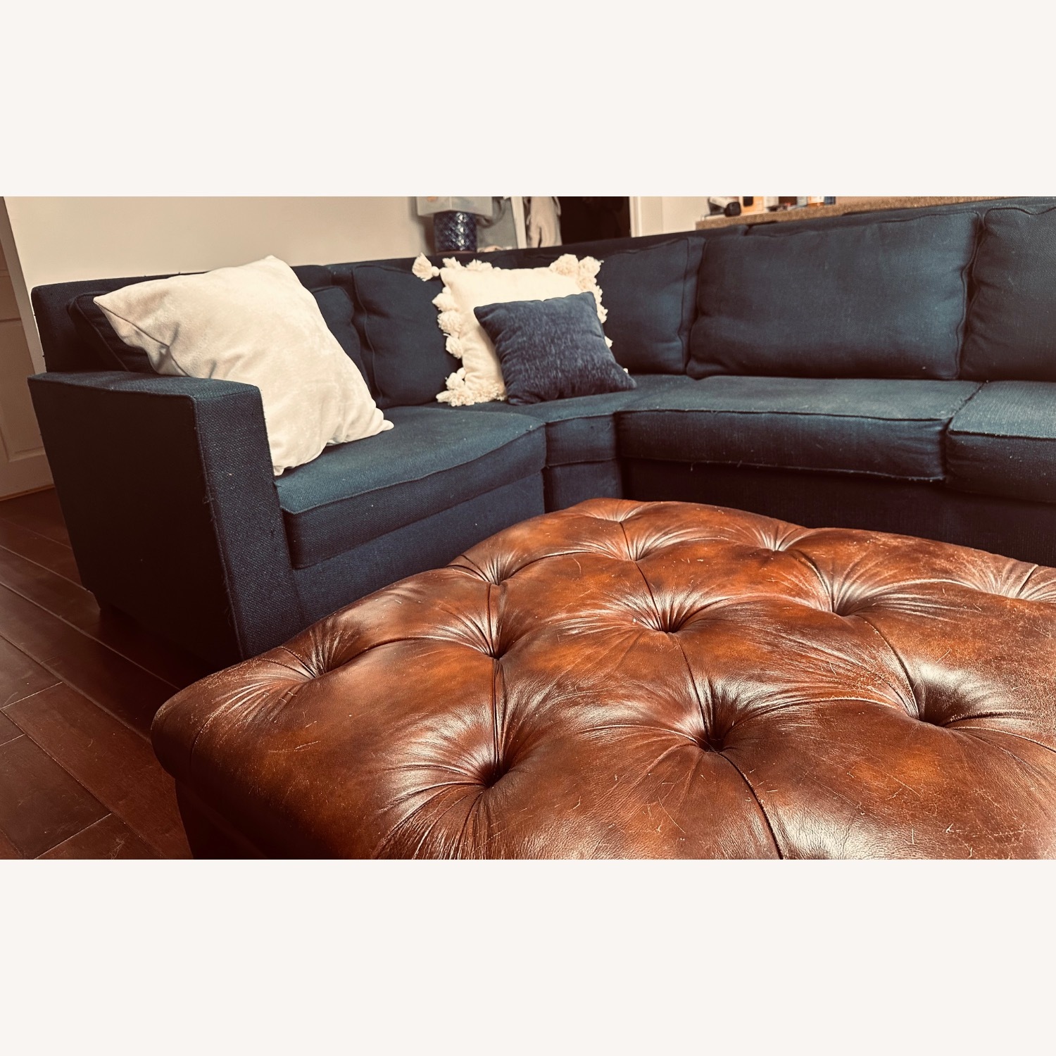 West Elm Blue Sectional - image-4