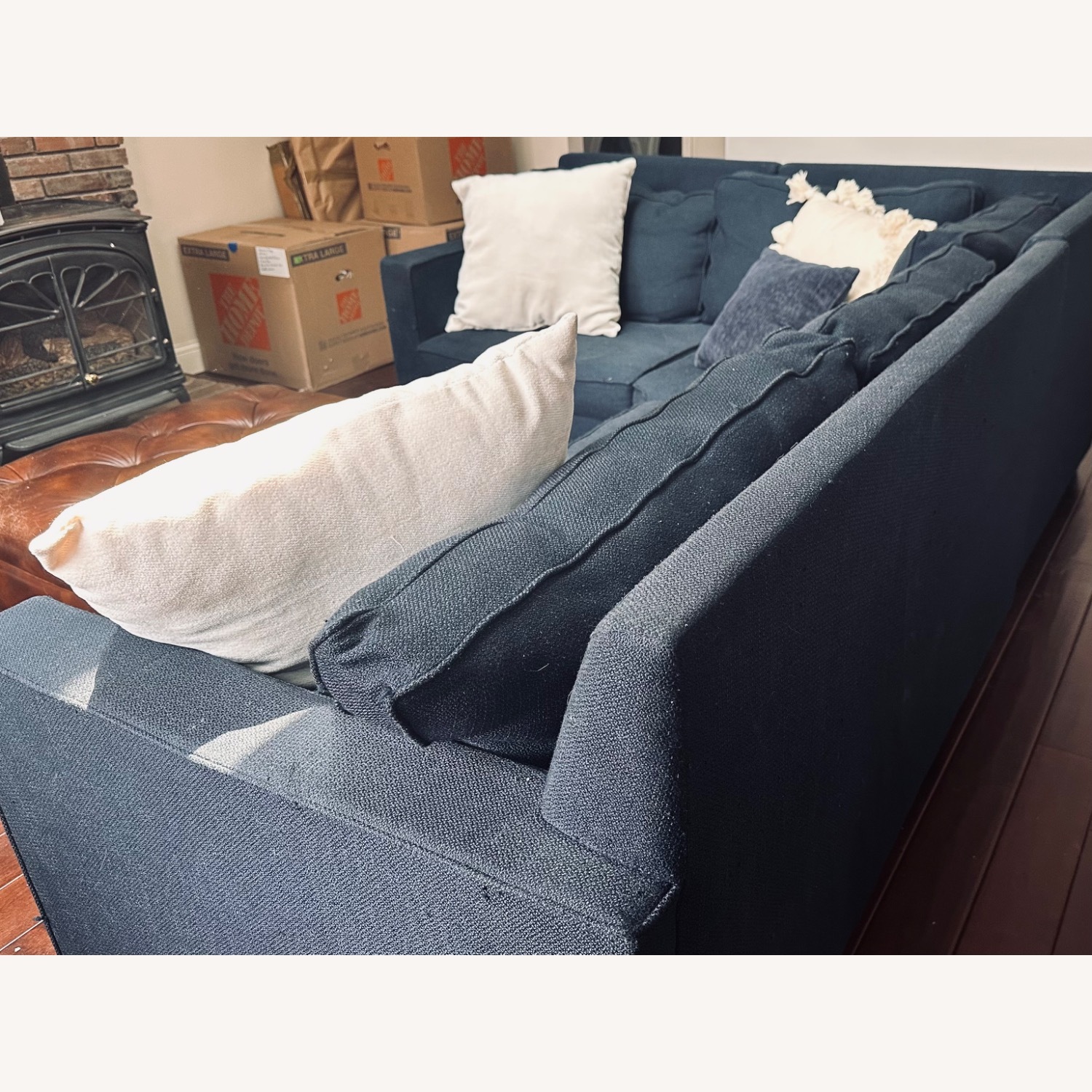 West Elm Blue Sectional - image-3