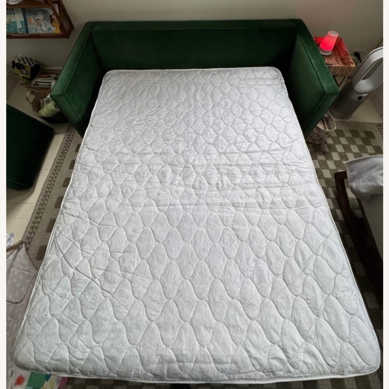 CB2 Club 77” Green Velvet Queen Sleeper Sofa - image-2