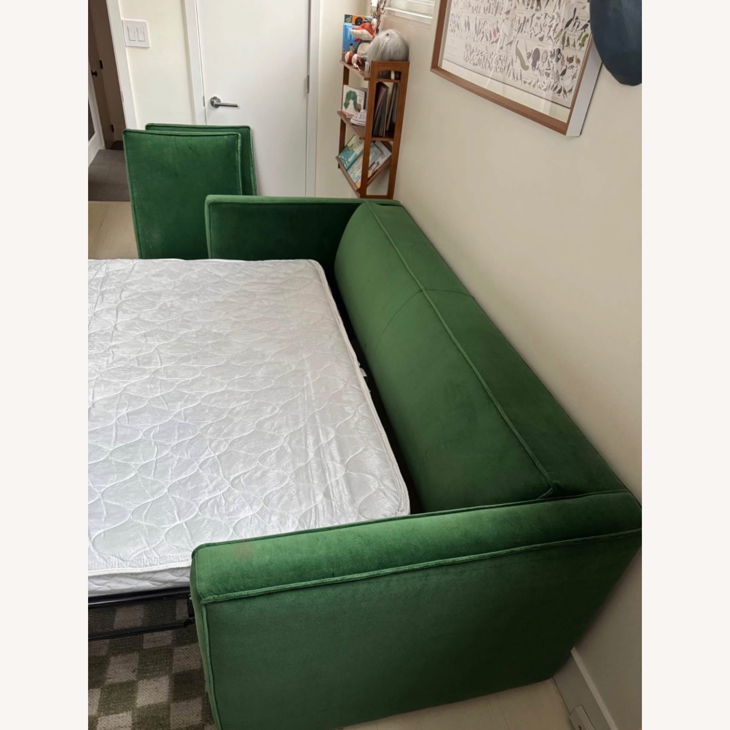 CB2 Club 77” Green Velvet Queen Sleeper Sofa - image-4