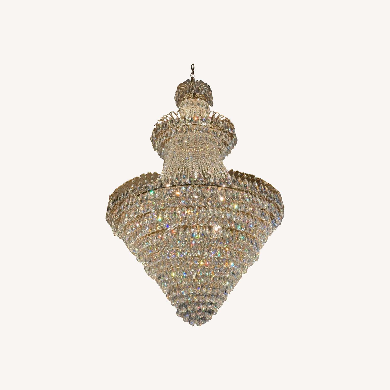 Vintage 3 Tier Crystal Chandelier - image-0