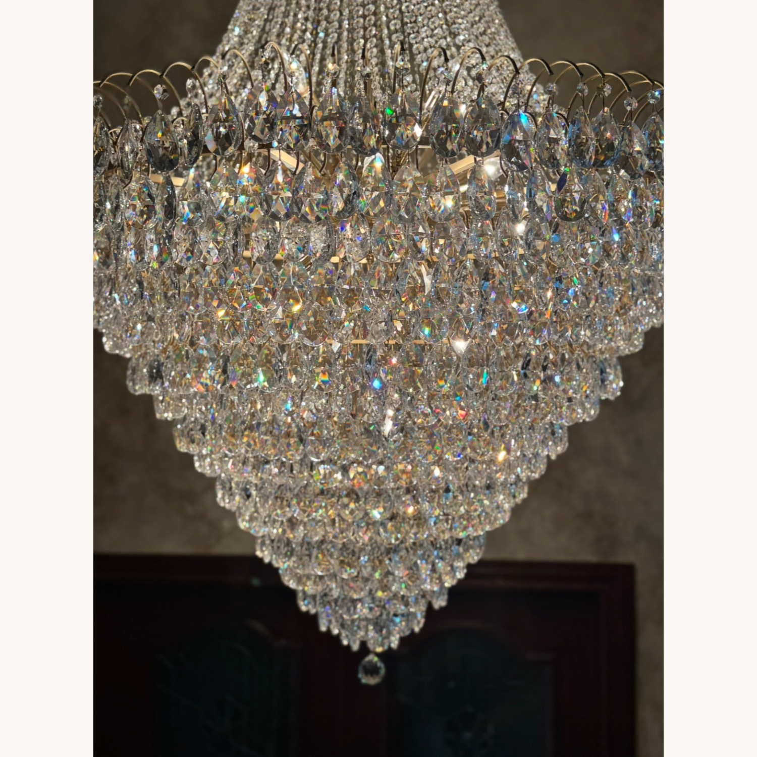 Vintage 3 Tier Crystal Chandelier - image-3