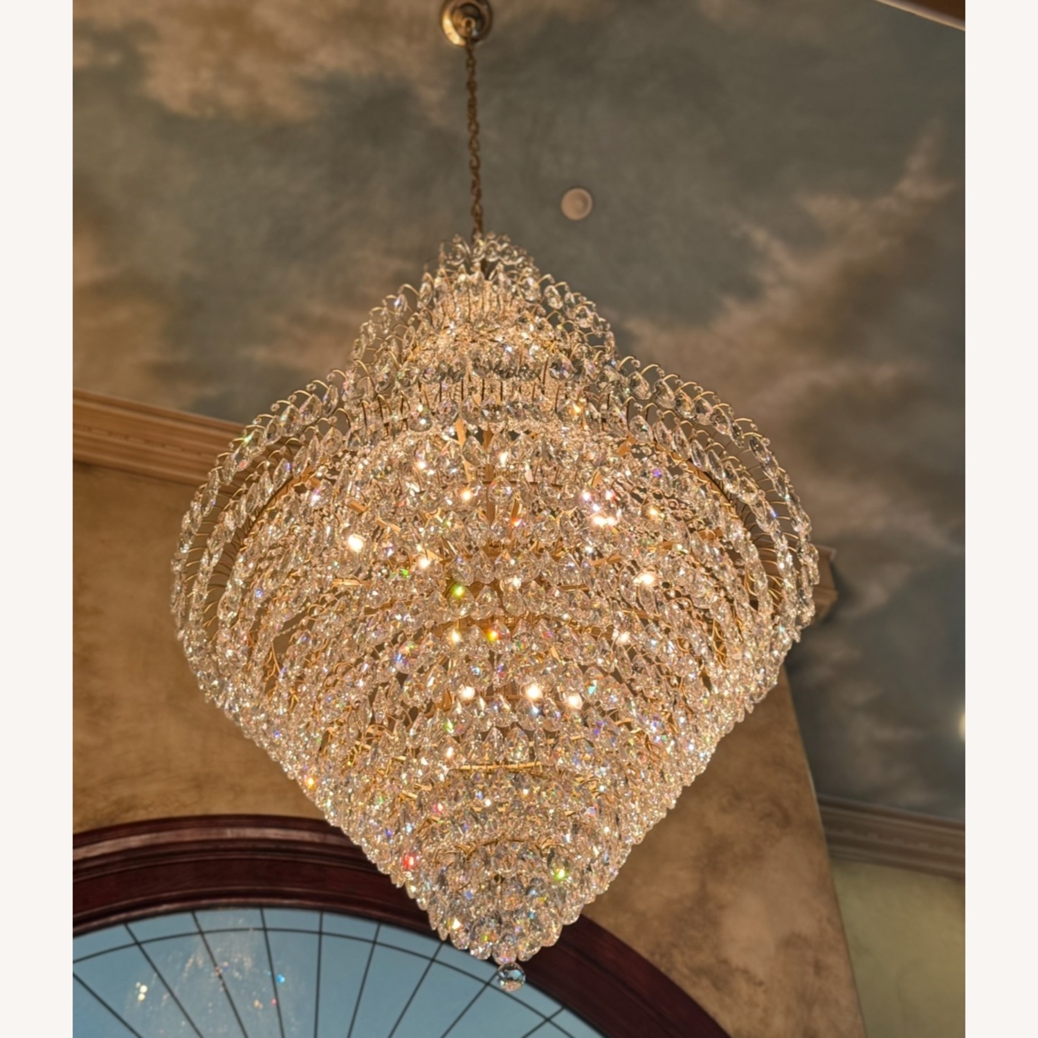 Vintage 3 Tier Crystal Chandelier - image-2
