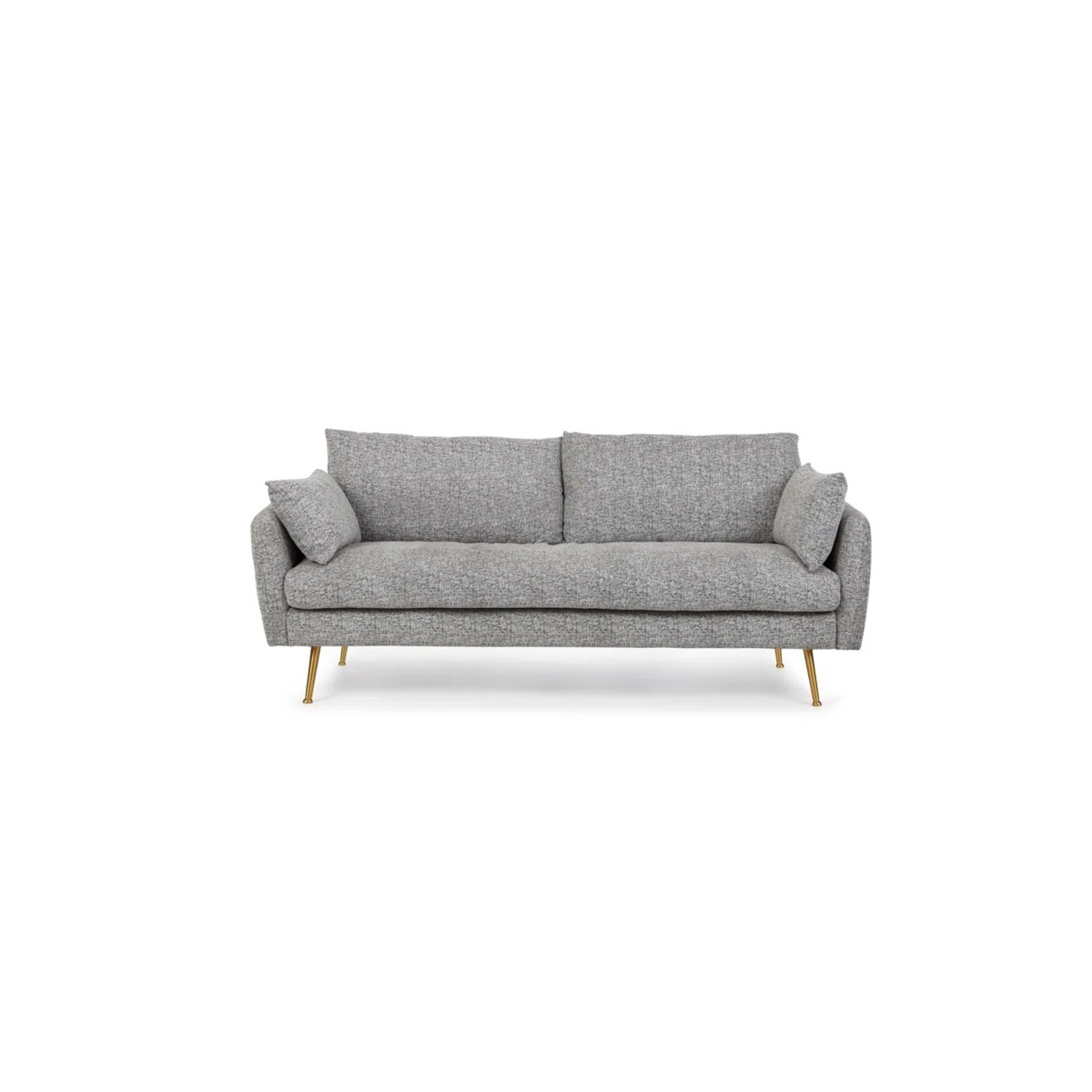 Albany Park Modern Fabric Sofa, Grey, Gold - image-0