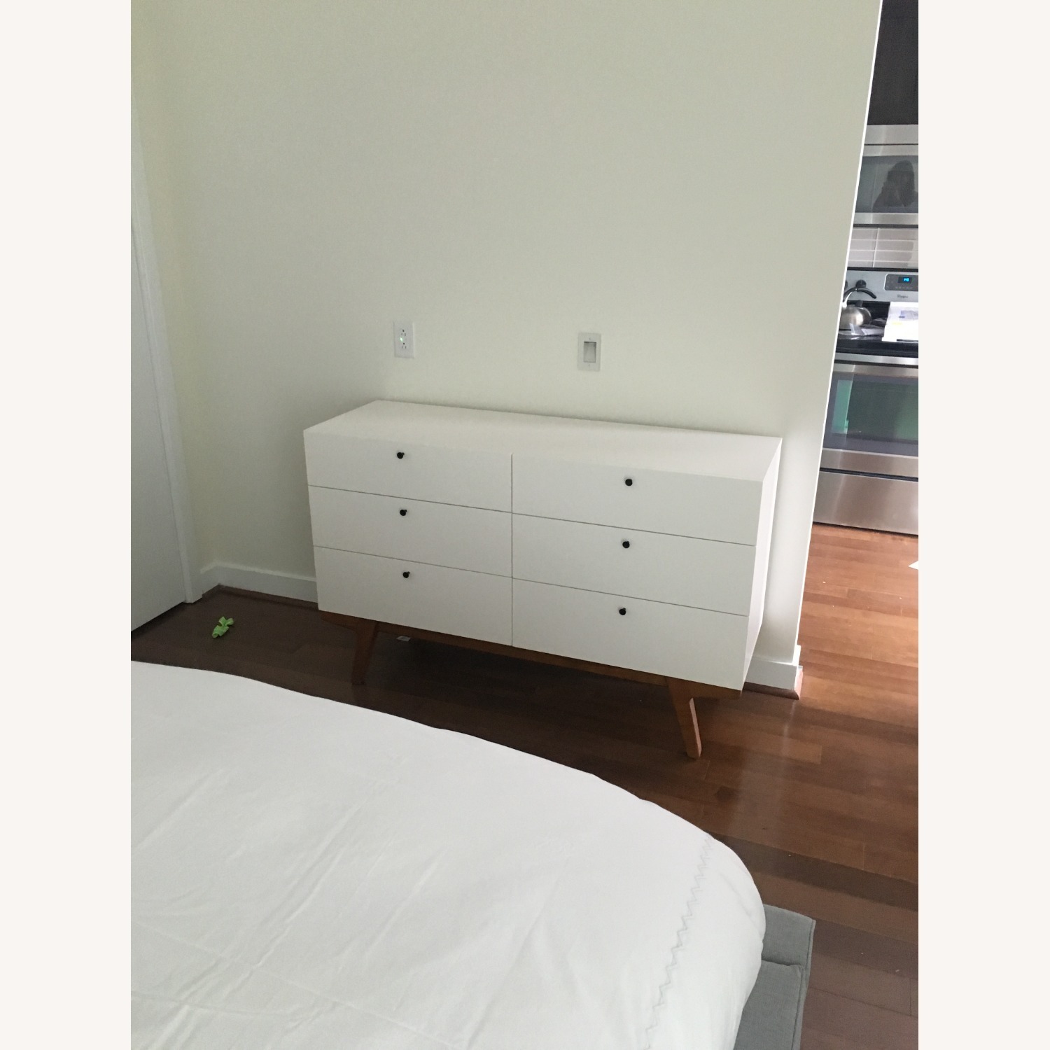 West Elm 6-Drawer Dresser White Lacquer and Wood - image-3