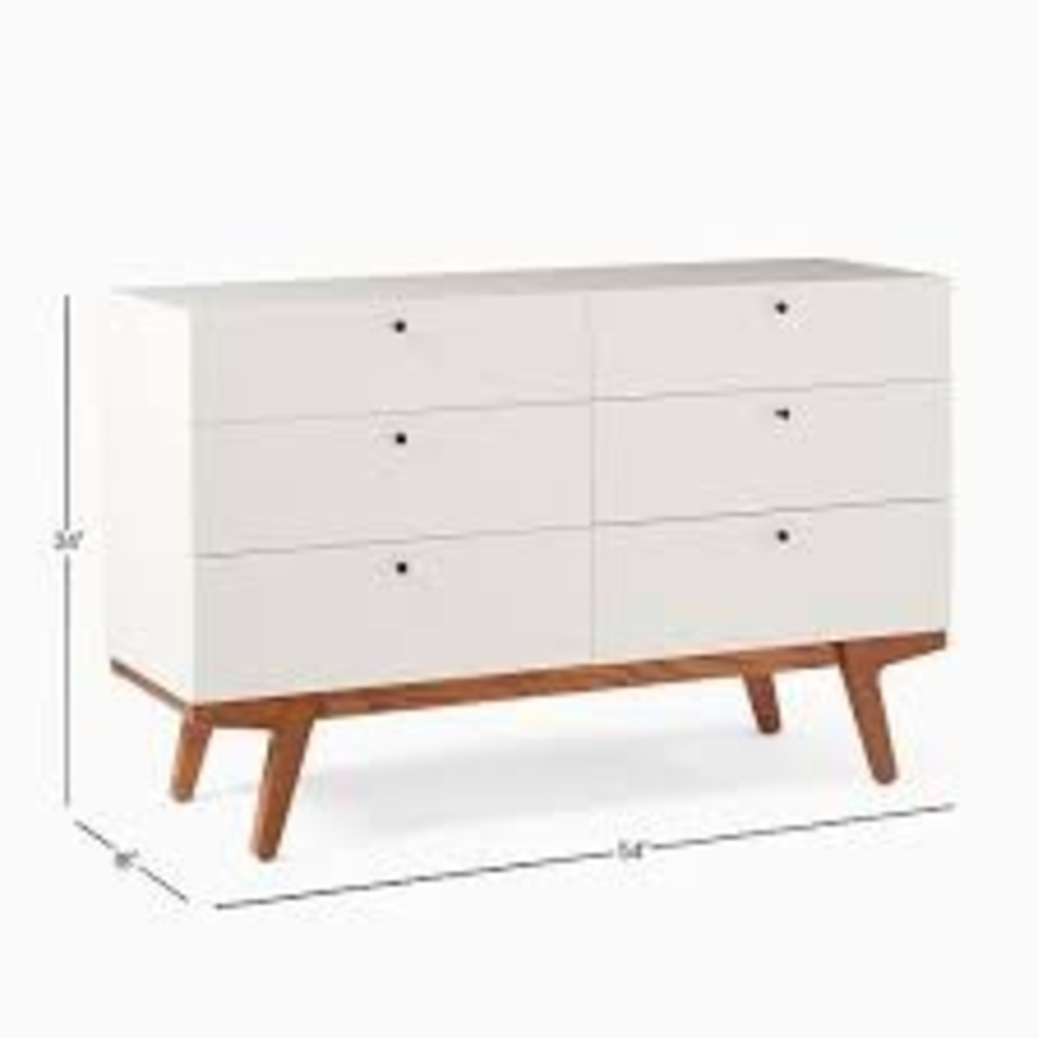 West Elm 6-Drawer Dresser White Lacquer and Wood - image-5