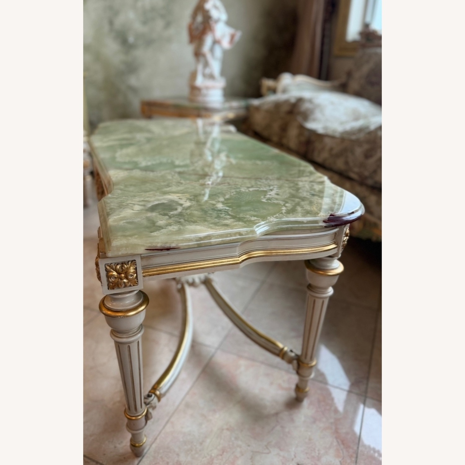 Vintage 3p Italian Louis XV Coffee End Table Set - image-4