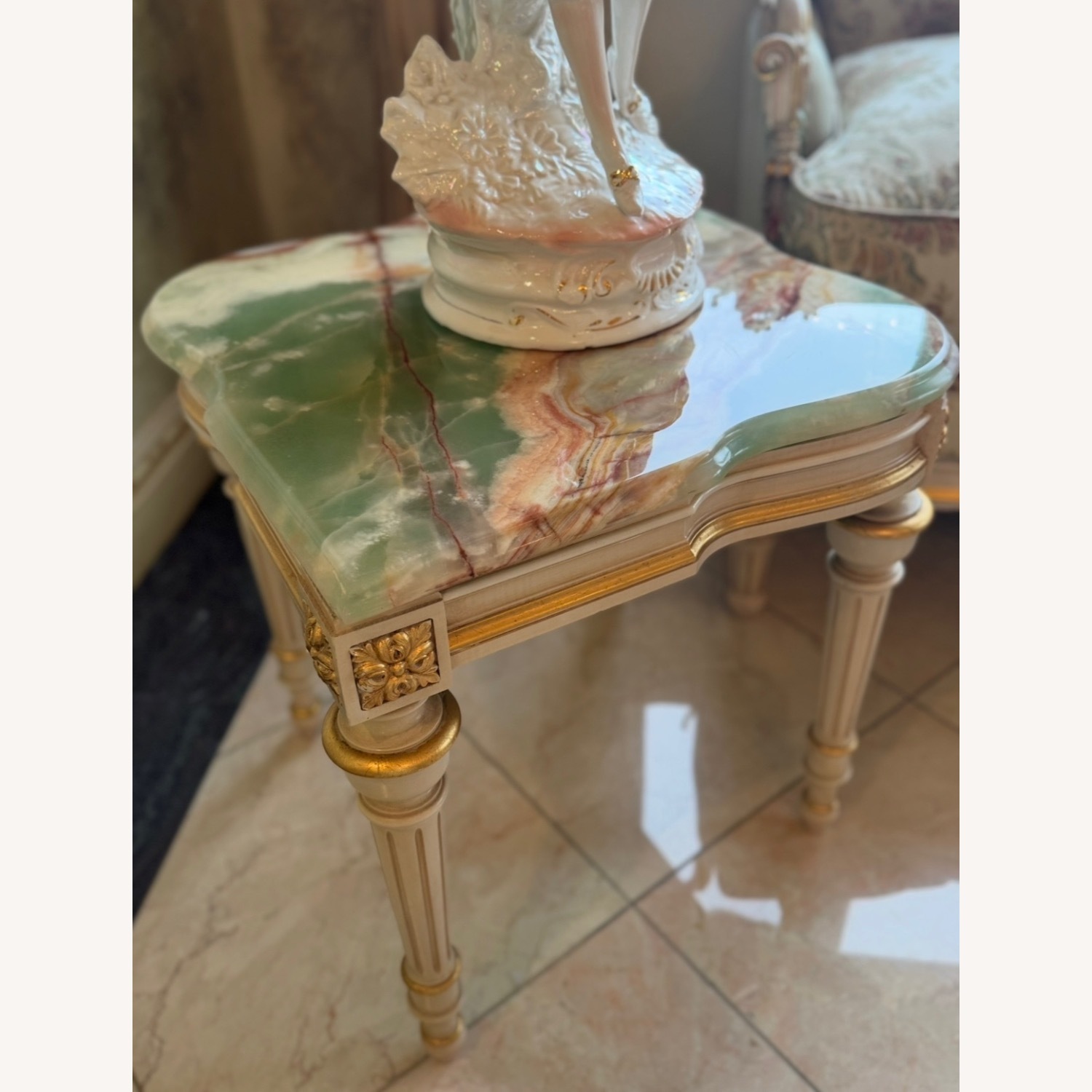 Vintage 3p Italian Louis XV Coffee End Table Set - image-10