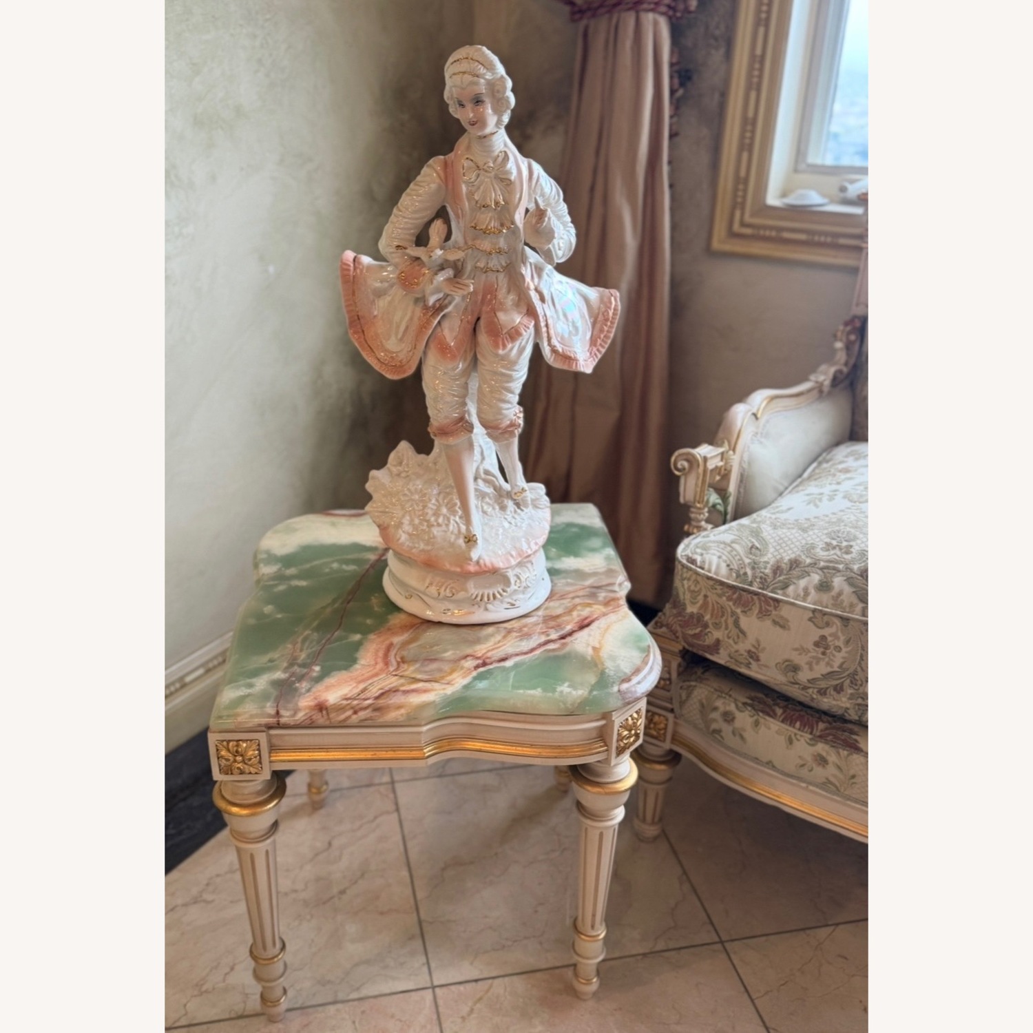 Vintage 3p Italian Louis XV Coffee End Table Set - image-5